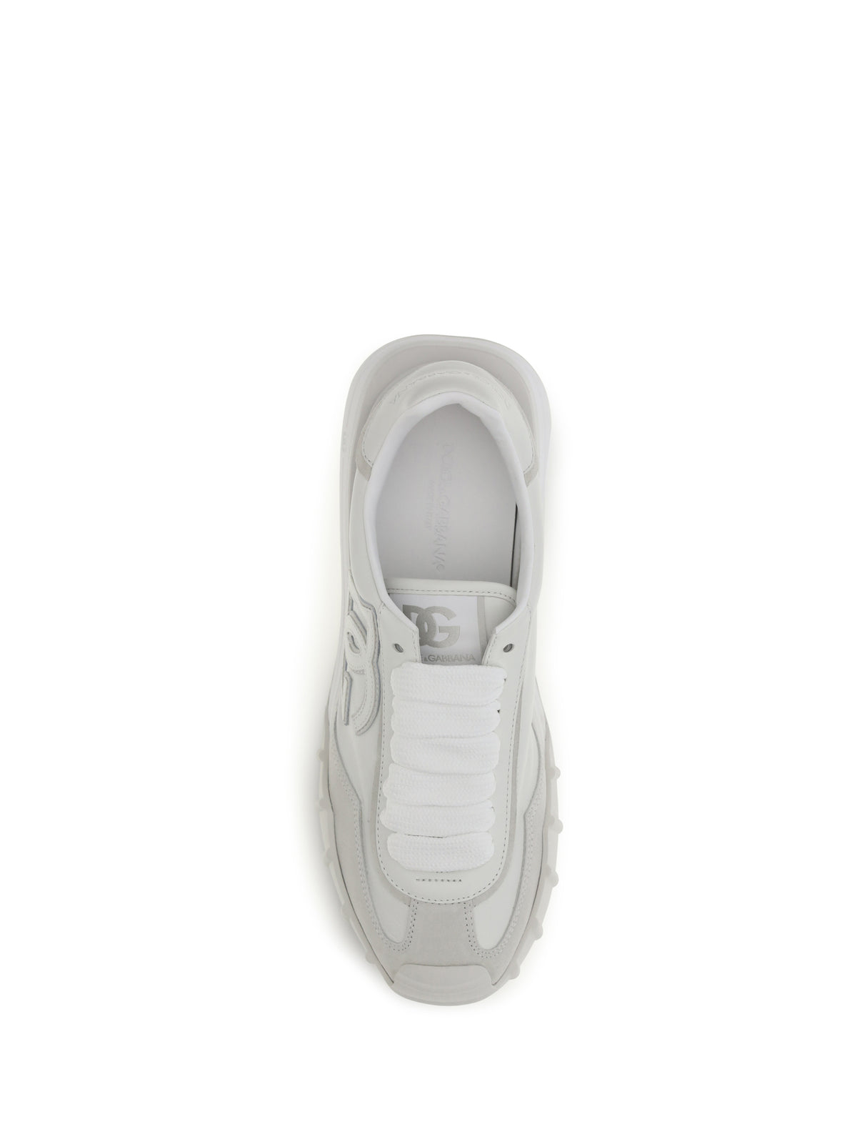 Dolce & Gabbana Athletic fabric and leather Sneakers - White/Ice
