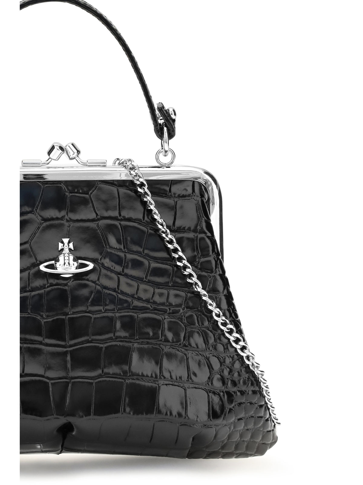 Vivienne Westwood Granny Frame crocodile effect Handbag - Black
