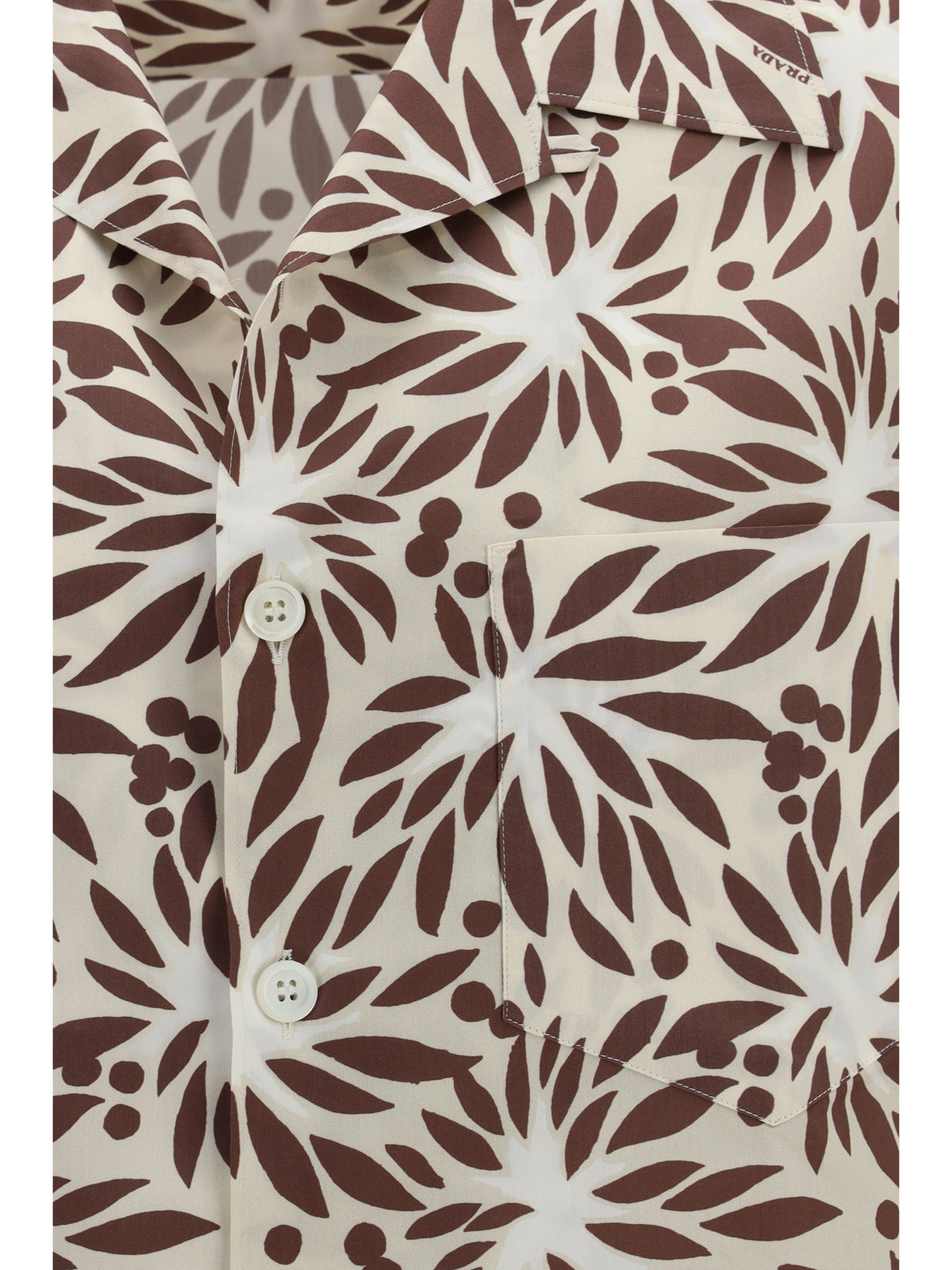 Prada Printed cotton bowling Shirt - Naturale+Bianco