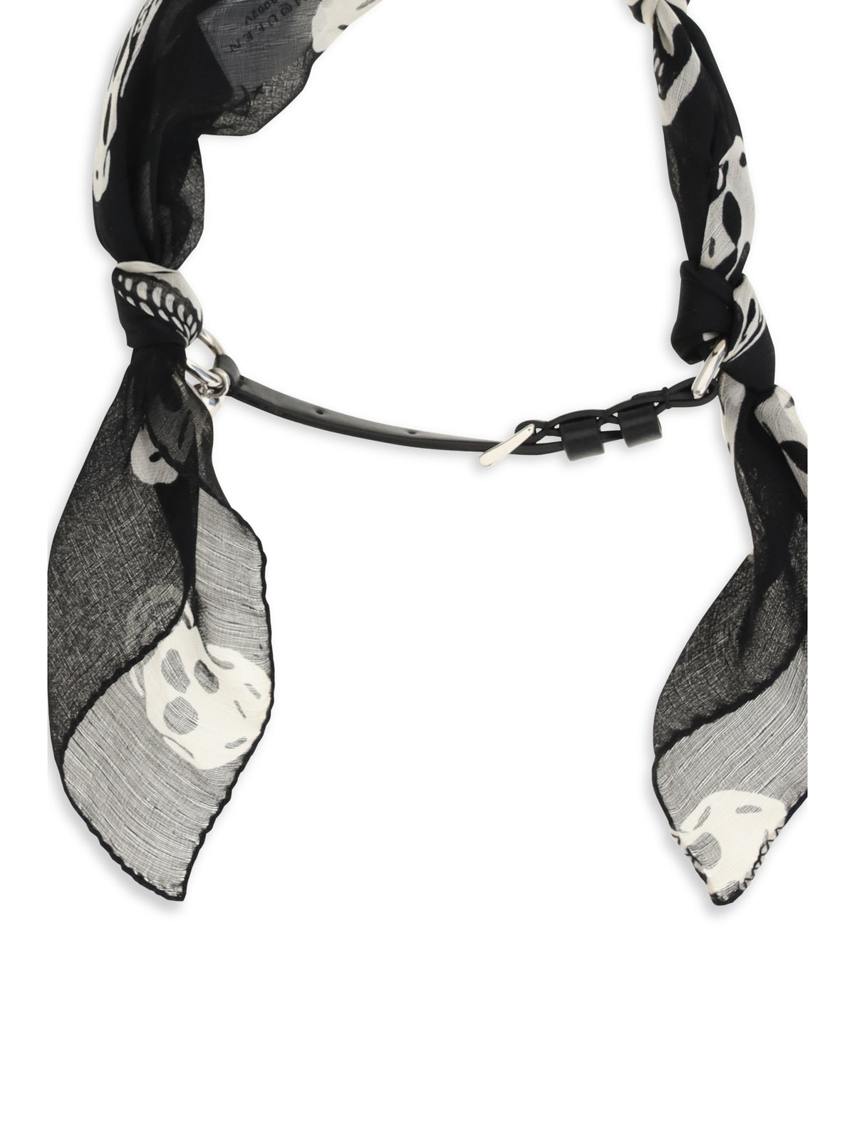 Alexander Mcqueen Double-wrap Skull Scarf Bracelet - Black/White/Silver