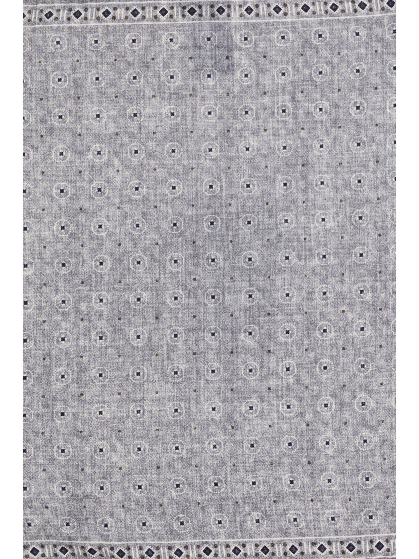 Brunello Cucinelli Ethnic-patterned silk Pocket Square - Grigio+Nocciola