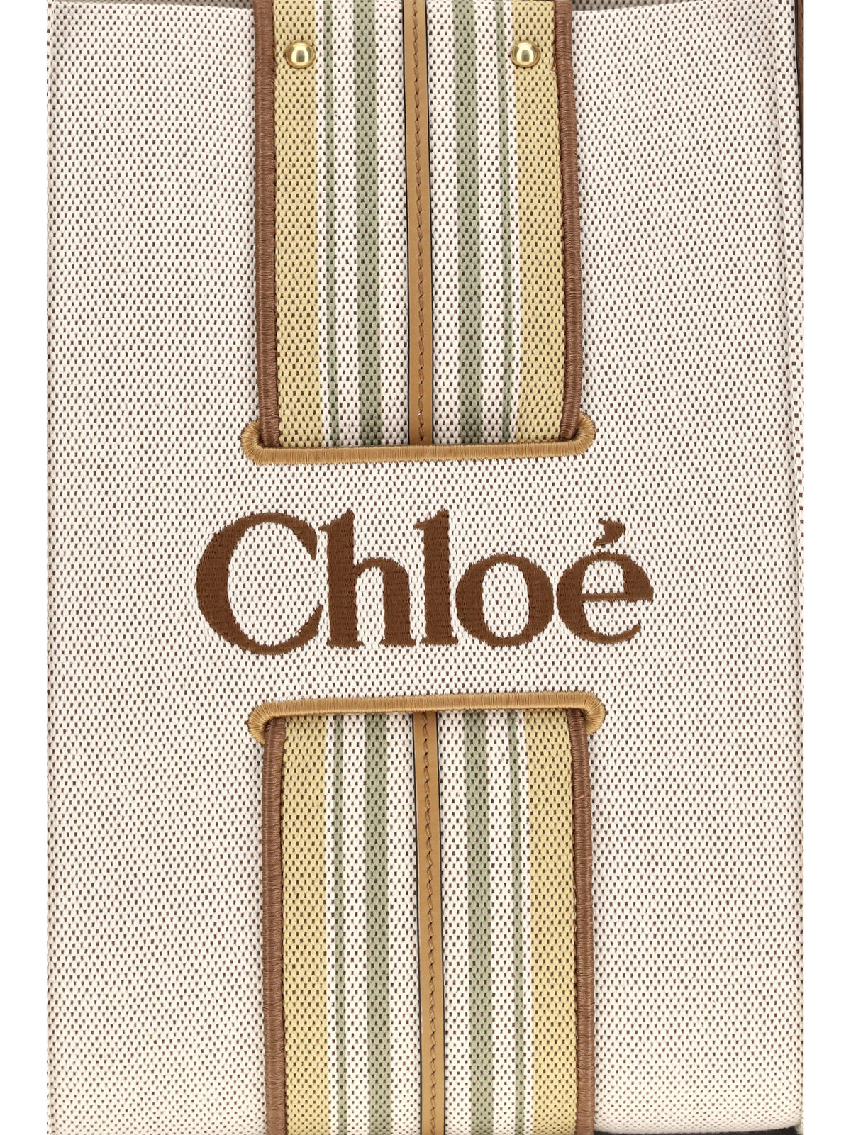 Chloé Woody Loop canvas Tote Bag - Pure Brown