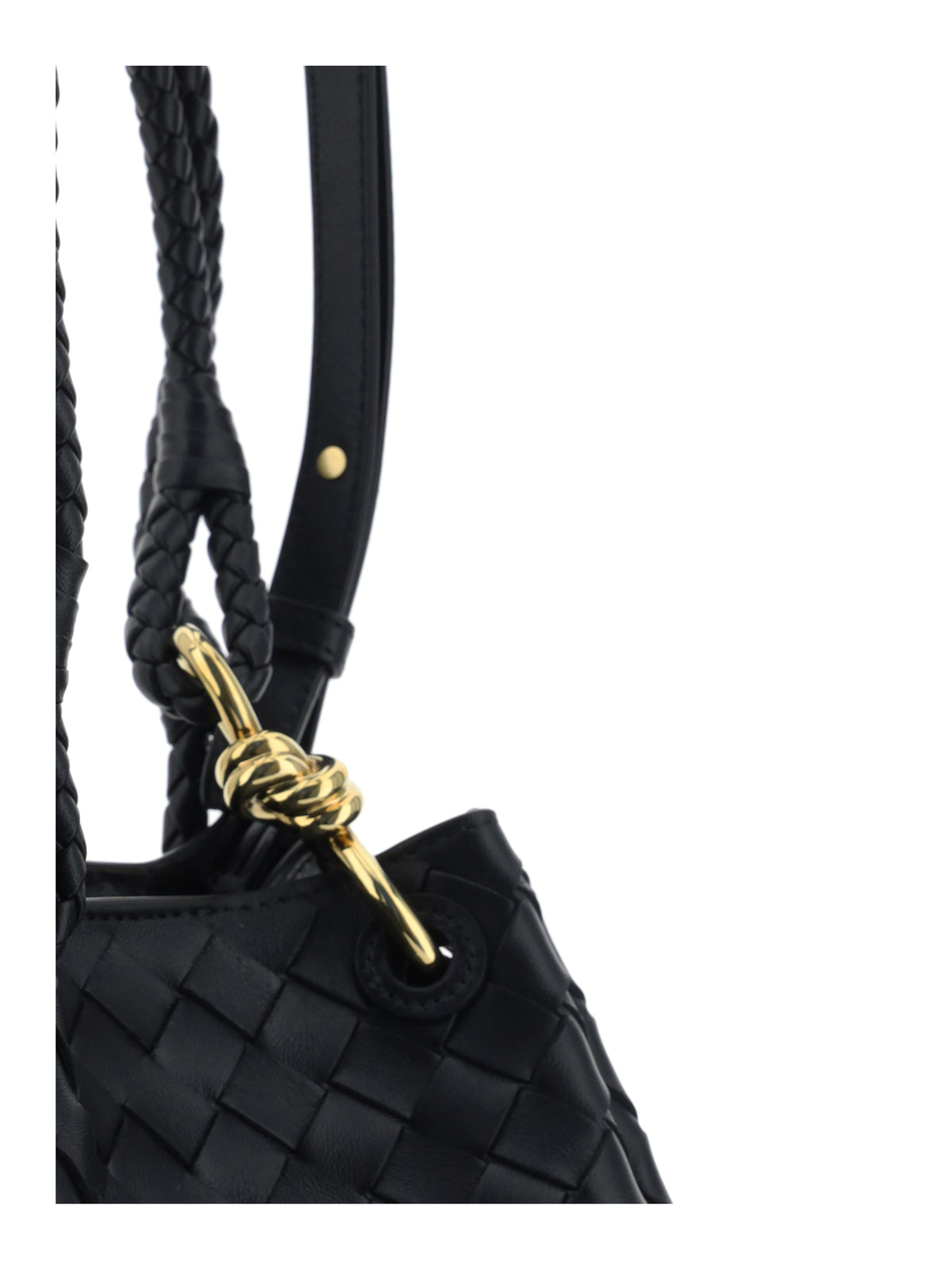 Bottega Veneta Small Parachute Shoulder Bag - Black-M Brass