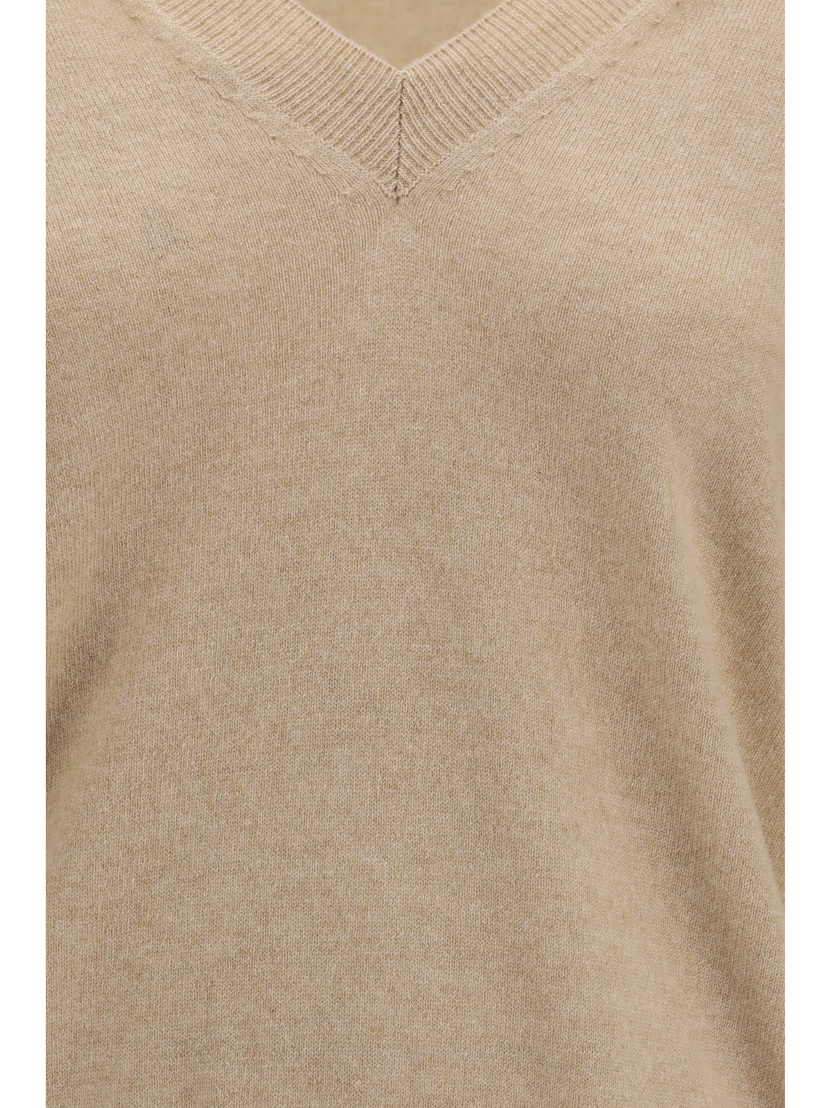 Malo Cashmere V-neck Sweater - Light Sand