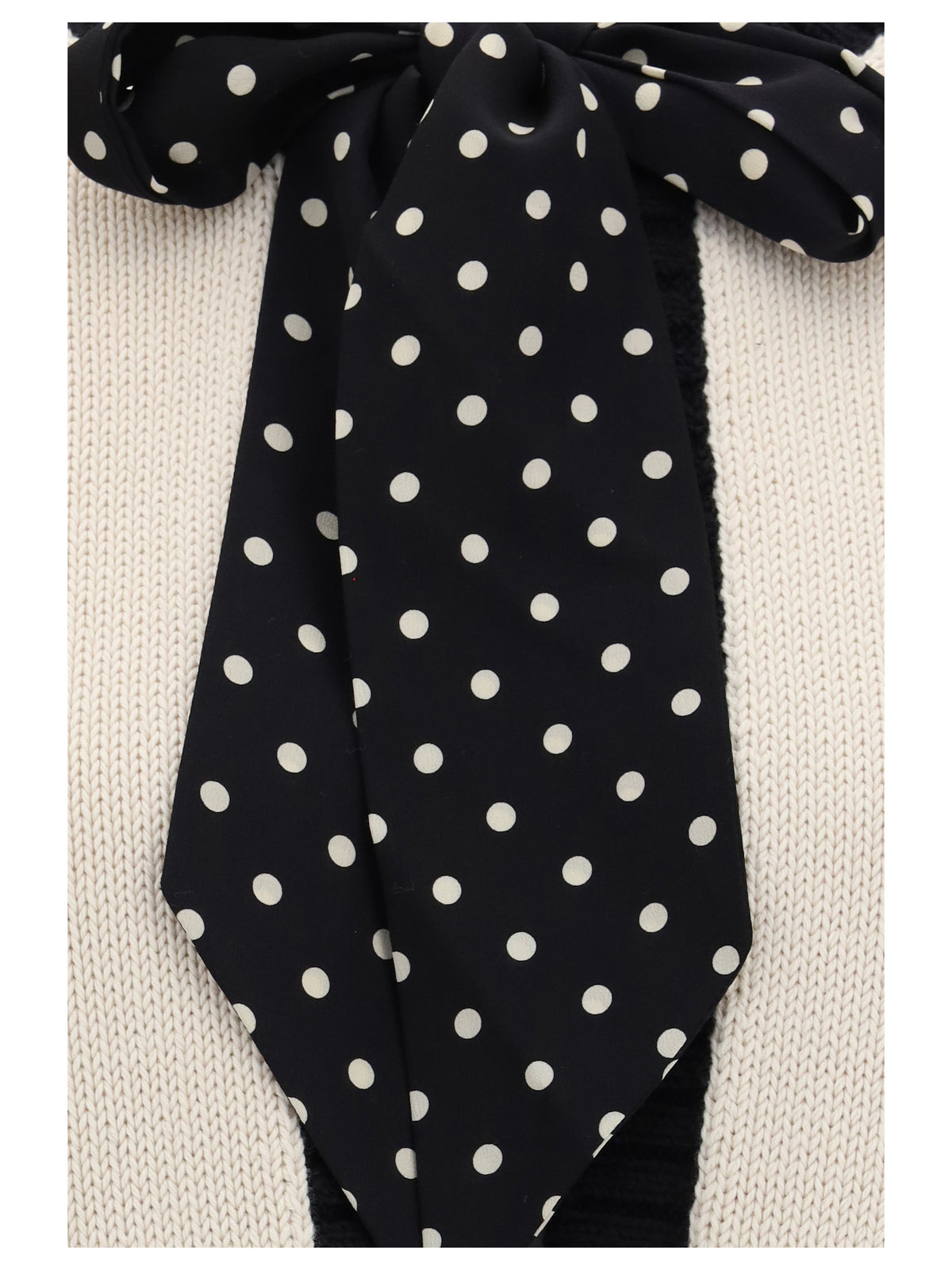 Valentino Open polka-dot bow Cardigan - Betulla/Black