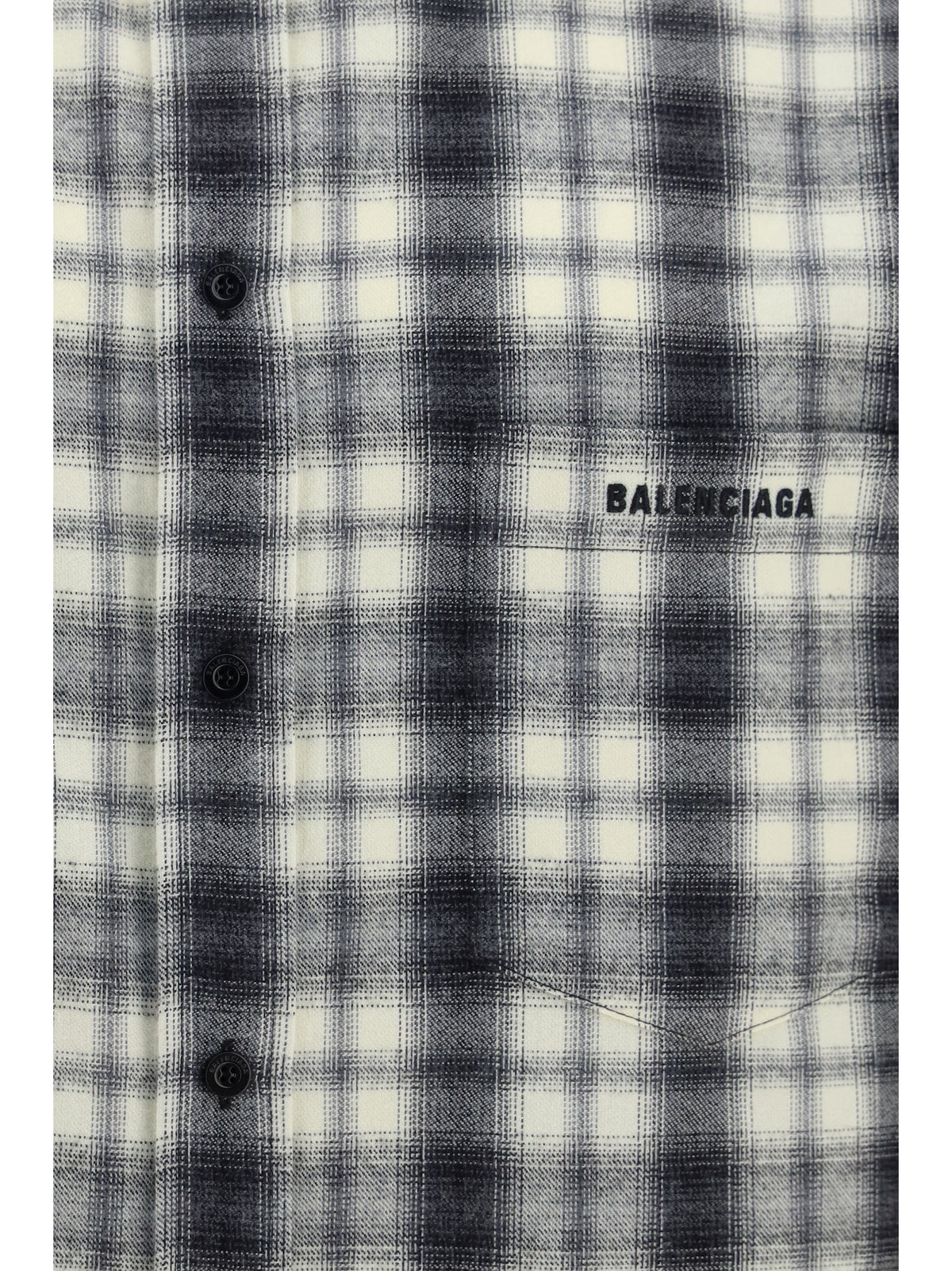 Balenciaga Checked cotton flannel Shirt - White/Black