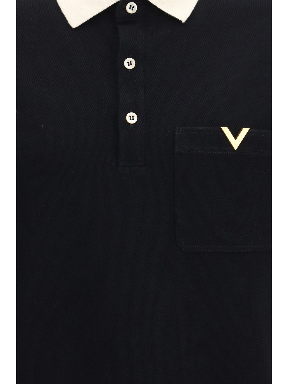 Valentino Polo with contrast trims - Black/Burro
