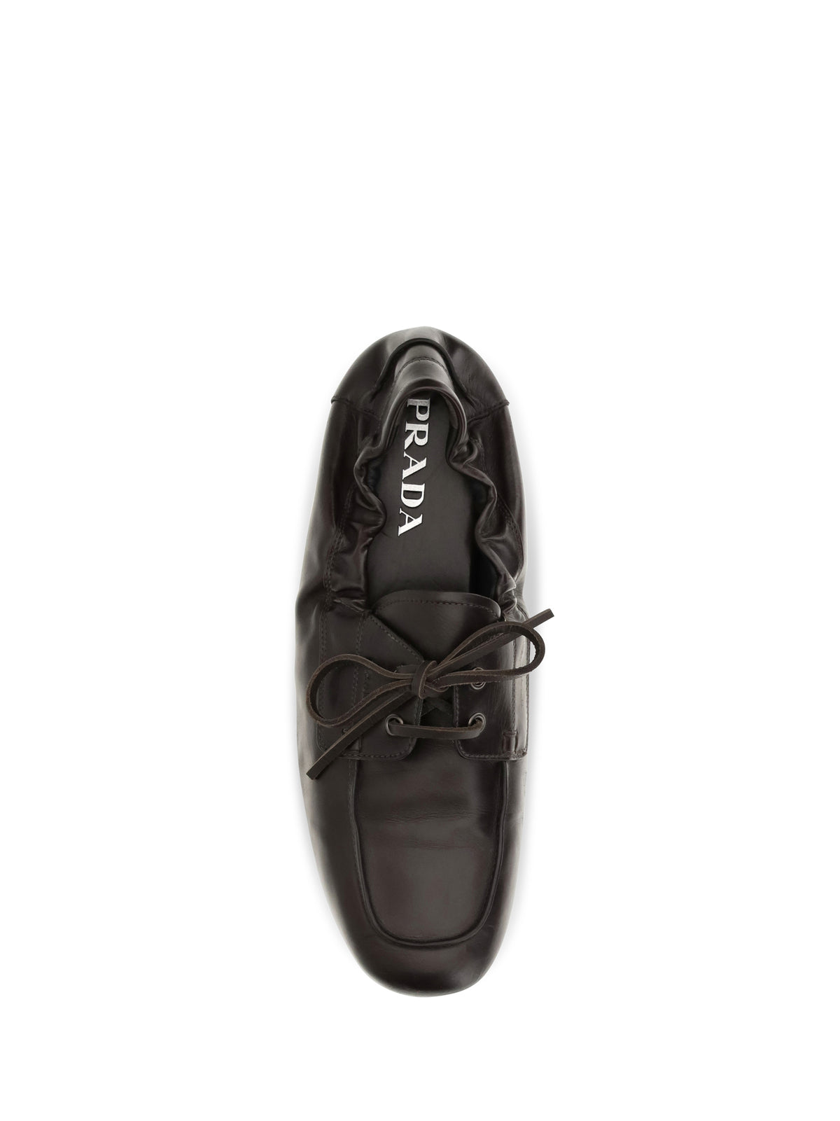 Prada Aged leather lace-up Sneakers - Moro