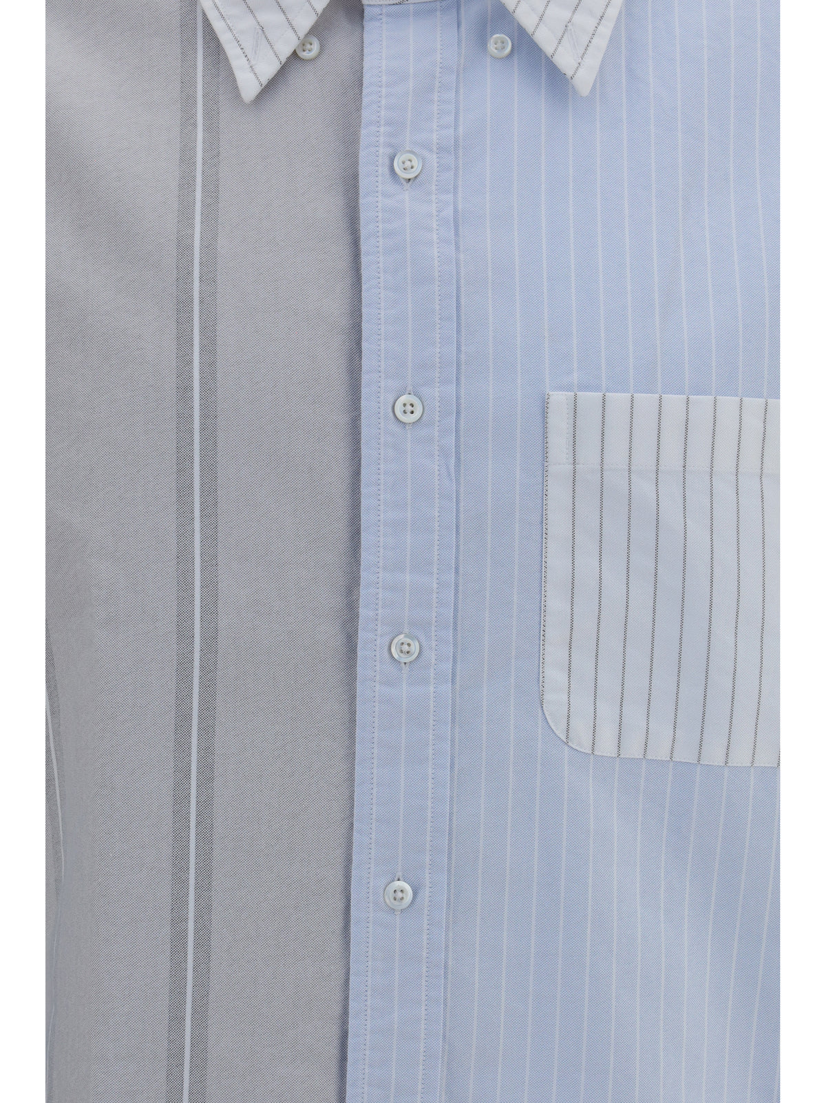 Thom Browne Funmix Striped Oxford Shirt - Light Blue