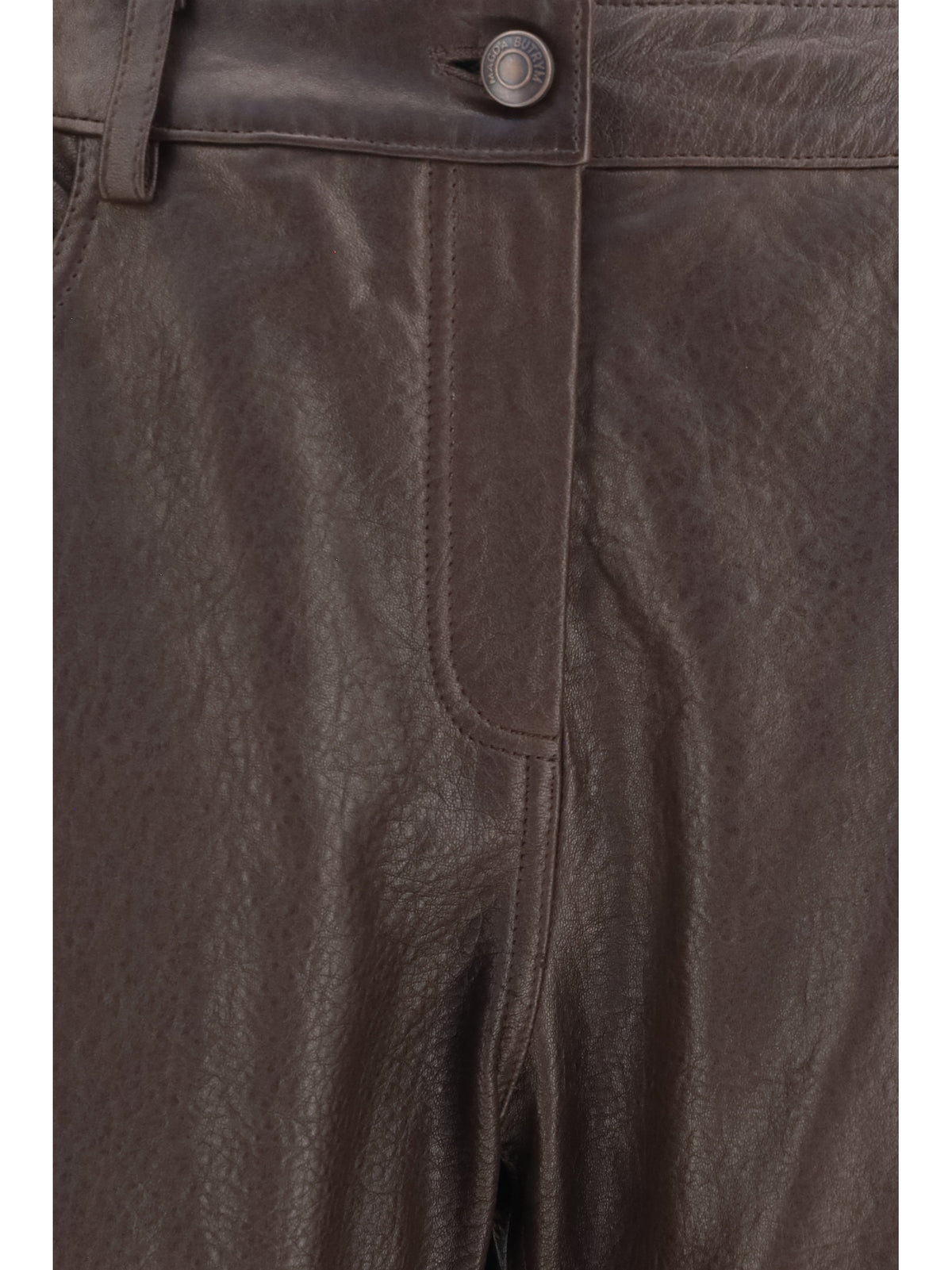 Magda Butrym Straight-leg leather Pants - Brown
