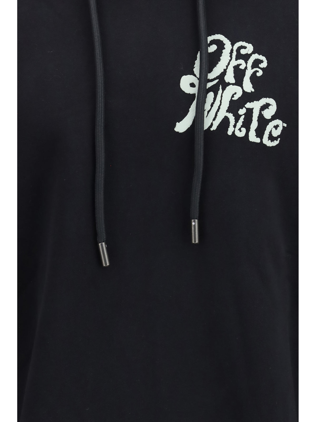 Off-White Cotton Hoodie - Black