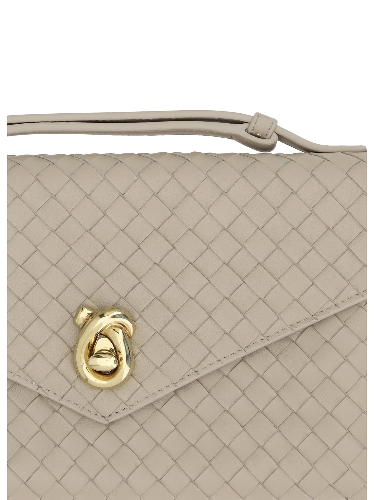 Bottega Veneta Knot Lock Shoulder Bag - Ecru-Muse Brass