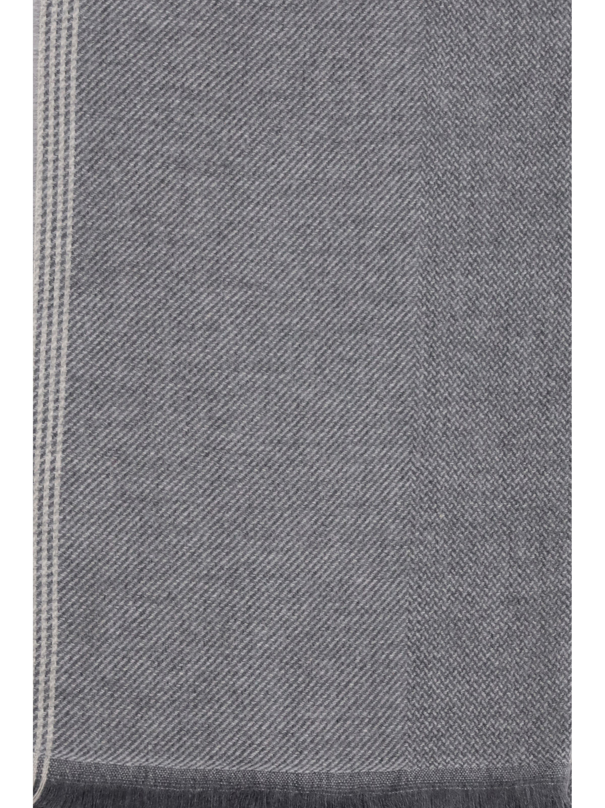Brunello Cucinelli Cashmere Scarf - Grey Burgundy