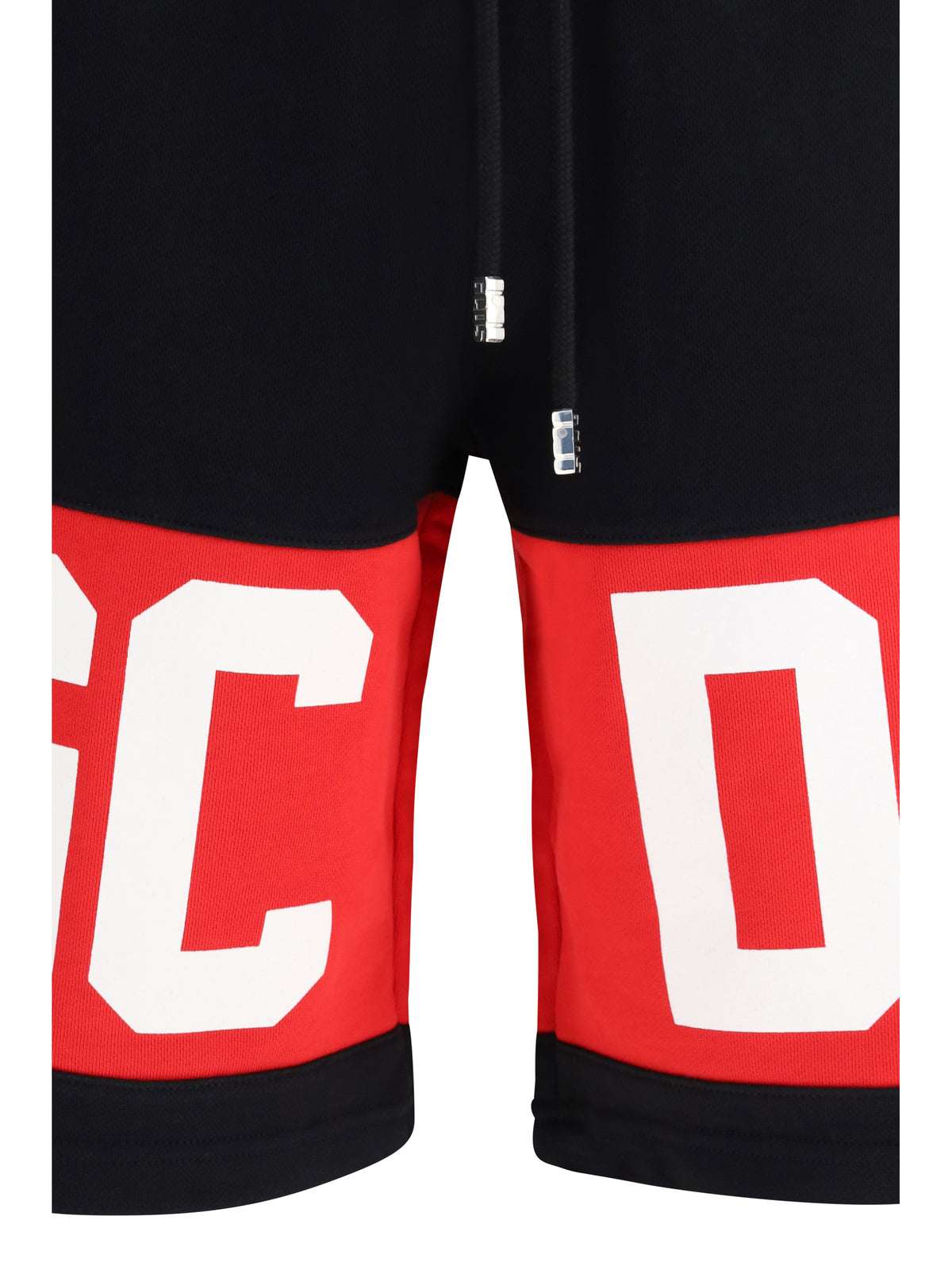 GCDS Band Logo Sweat Shorts - Black/Red