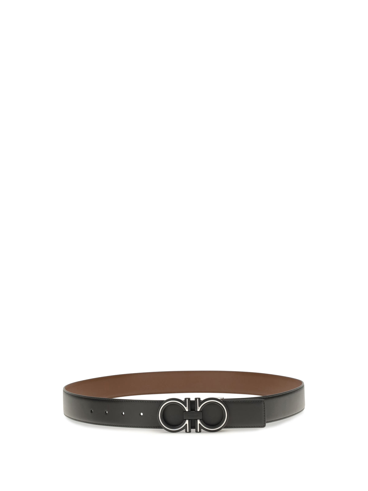 Ferragamo Reversible leather Belt - Blue Patterned Navy