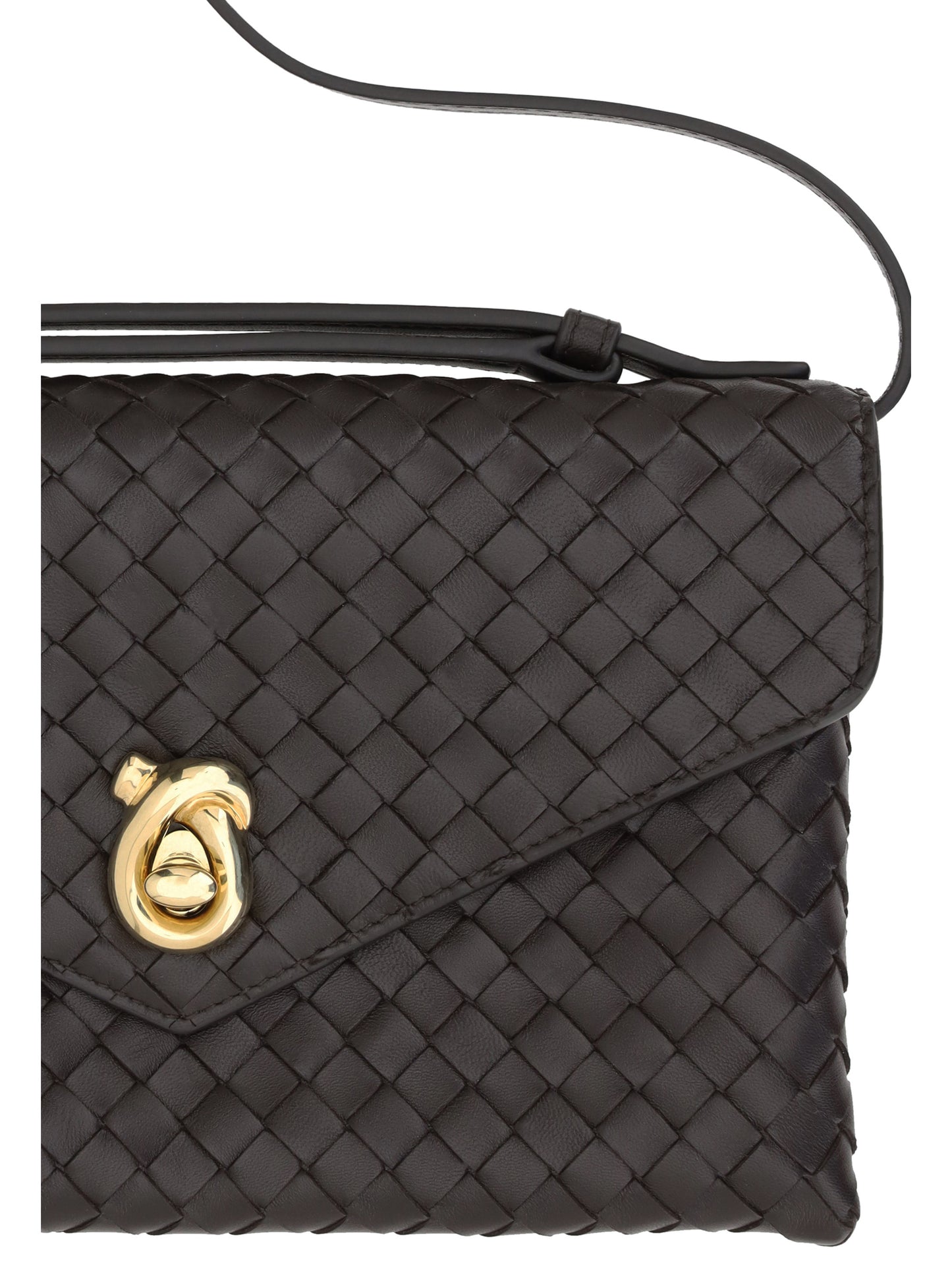 Bottega Veneta Knot Lock Shoulder Bag - Fondant-M Brass