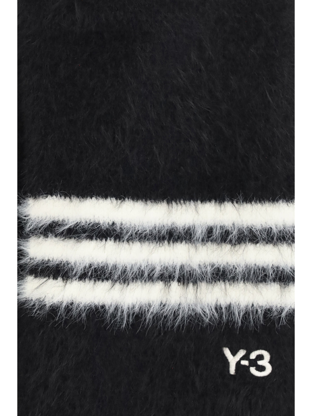 Y-3 Brushed fringed Scarf - Black