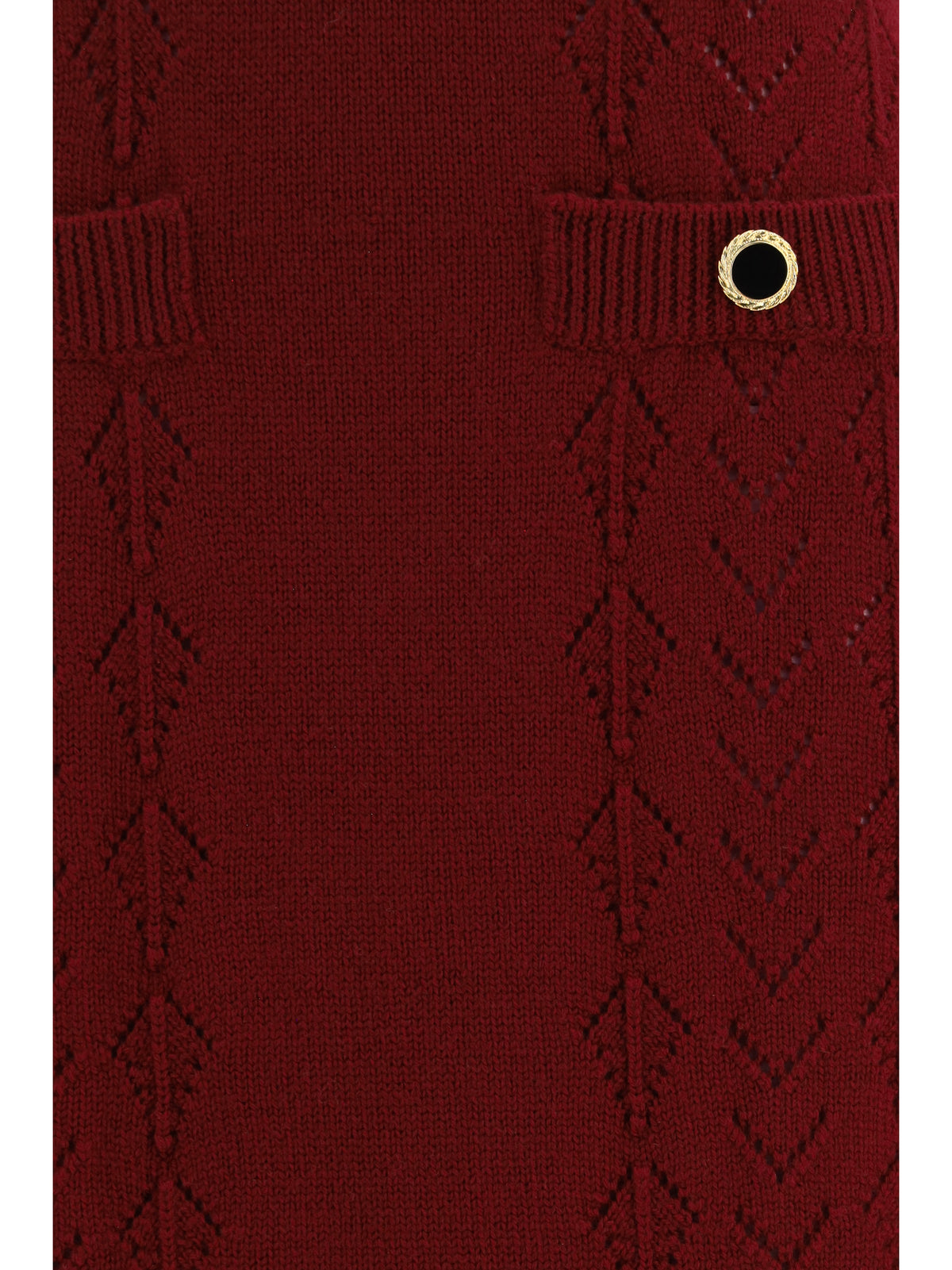 Alessandra Rich Merino wool midi Skirt - Burgundy