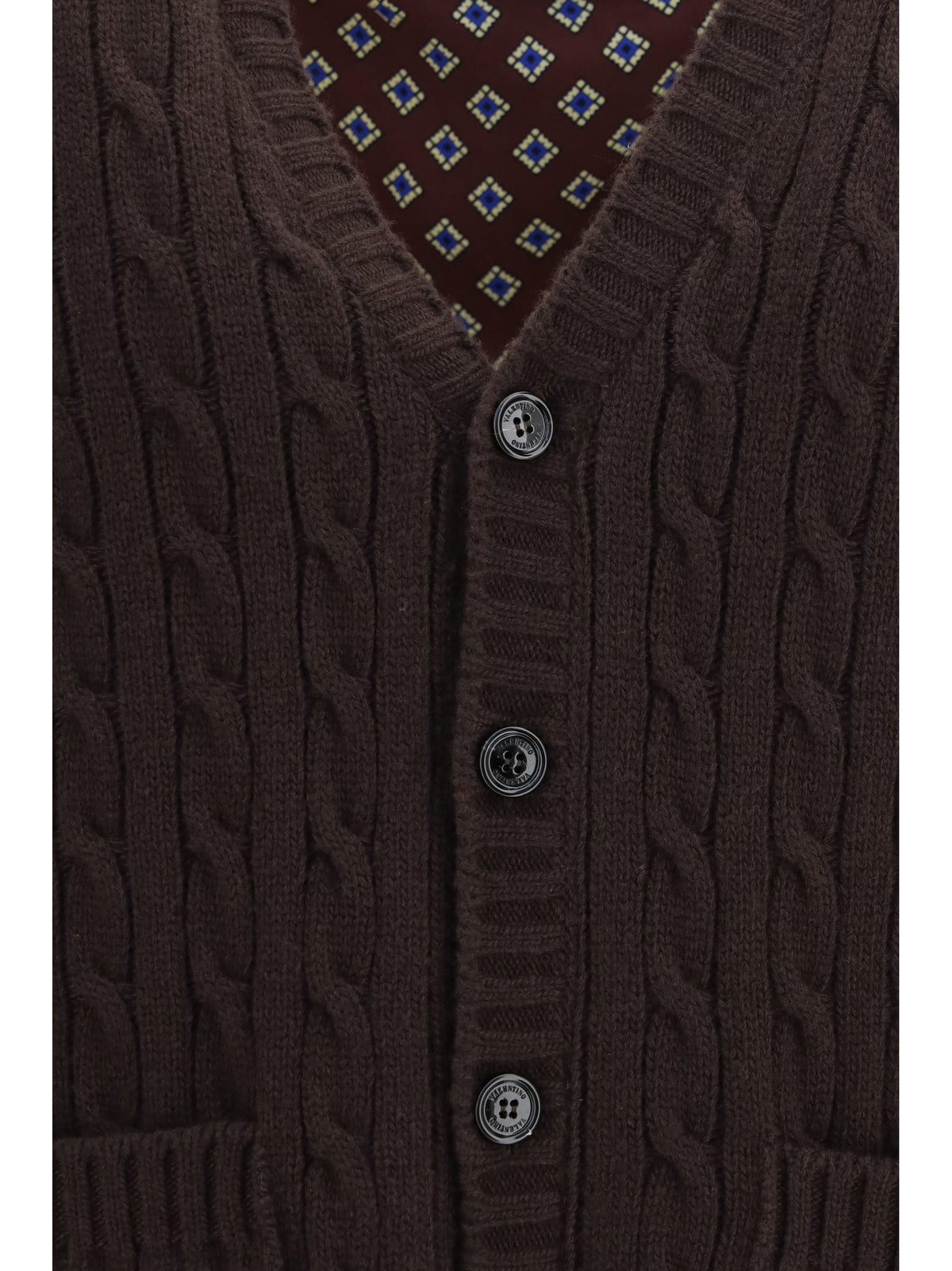 Valentino Virgin wool V-neck Cardigan - Middle Brown