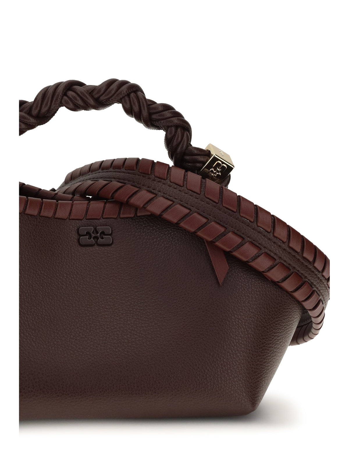 Ganni Small Bou woven Handbag - Bitter Chocolate