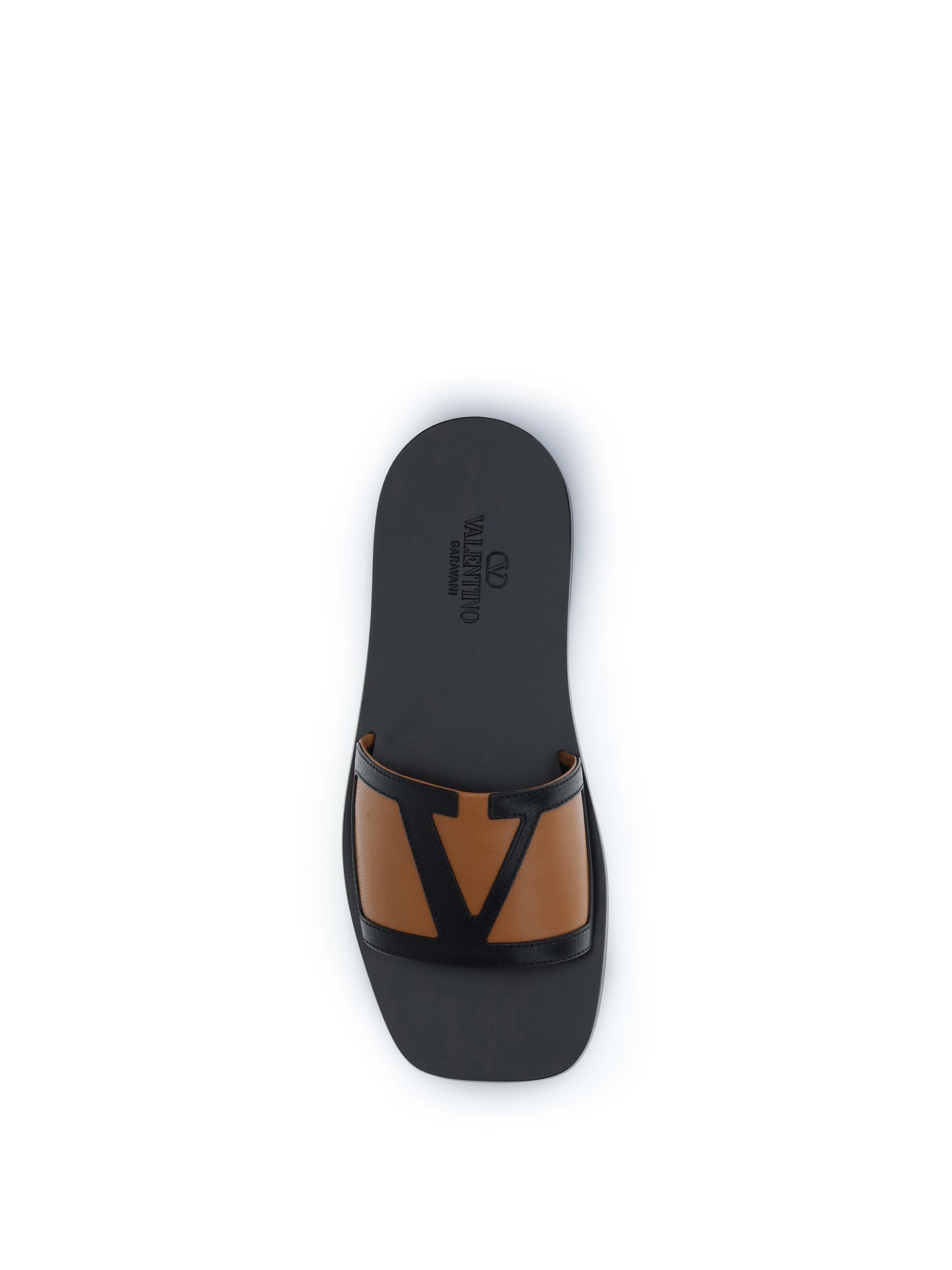 Valentino Garavani Viva Superstar slide Sandals - Black/Roasted Pecan