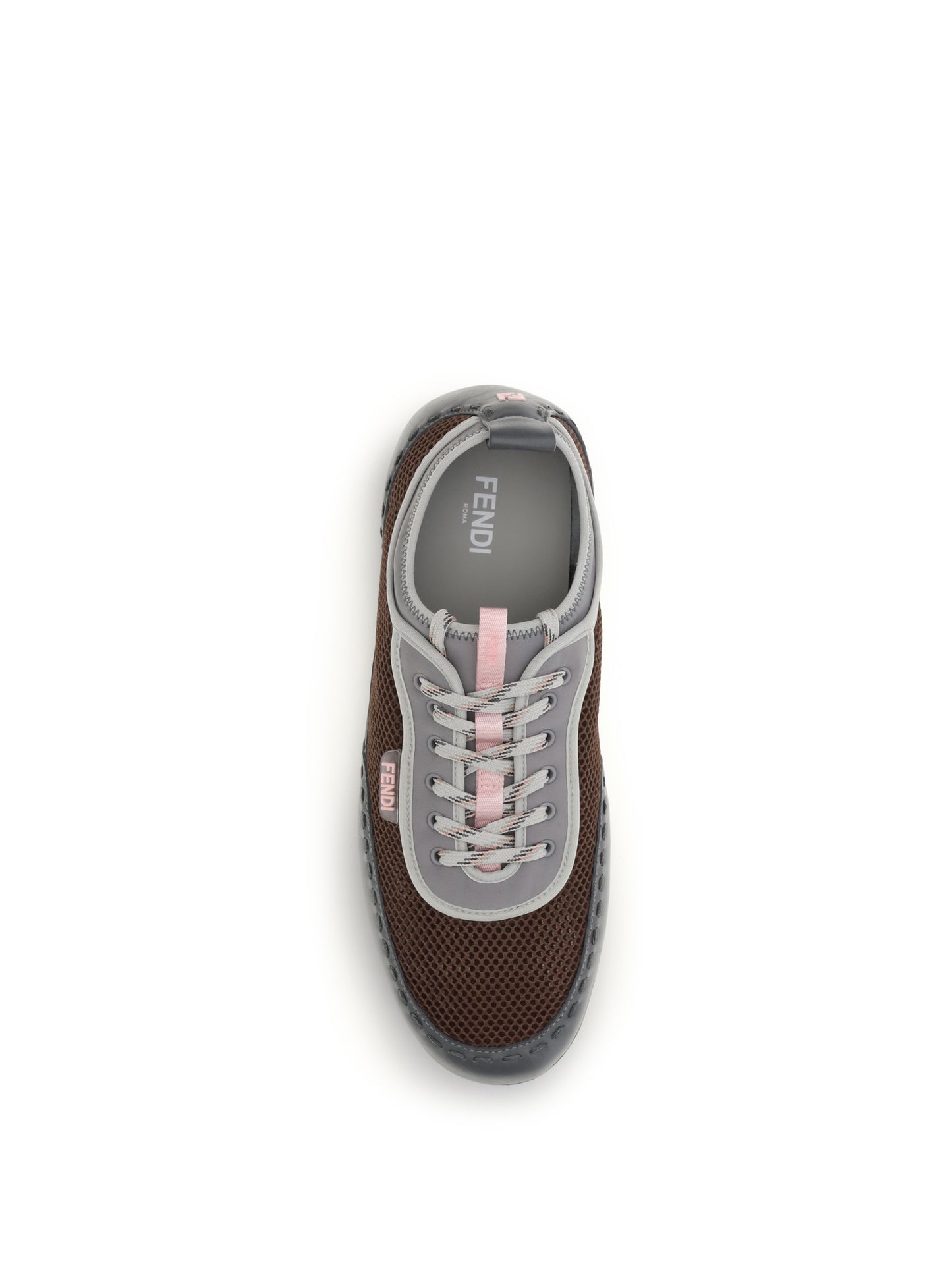 Fendi Leather and mesh Sneakers by Fendi - Grig+Moro+Grigio Med