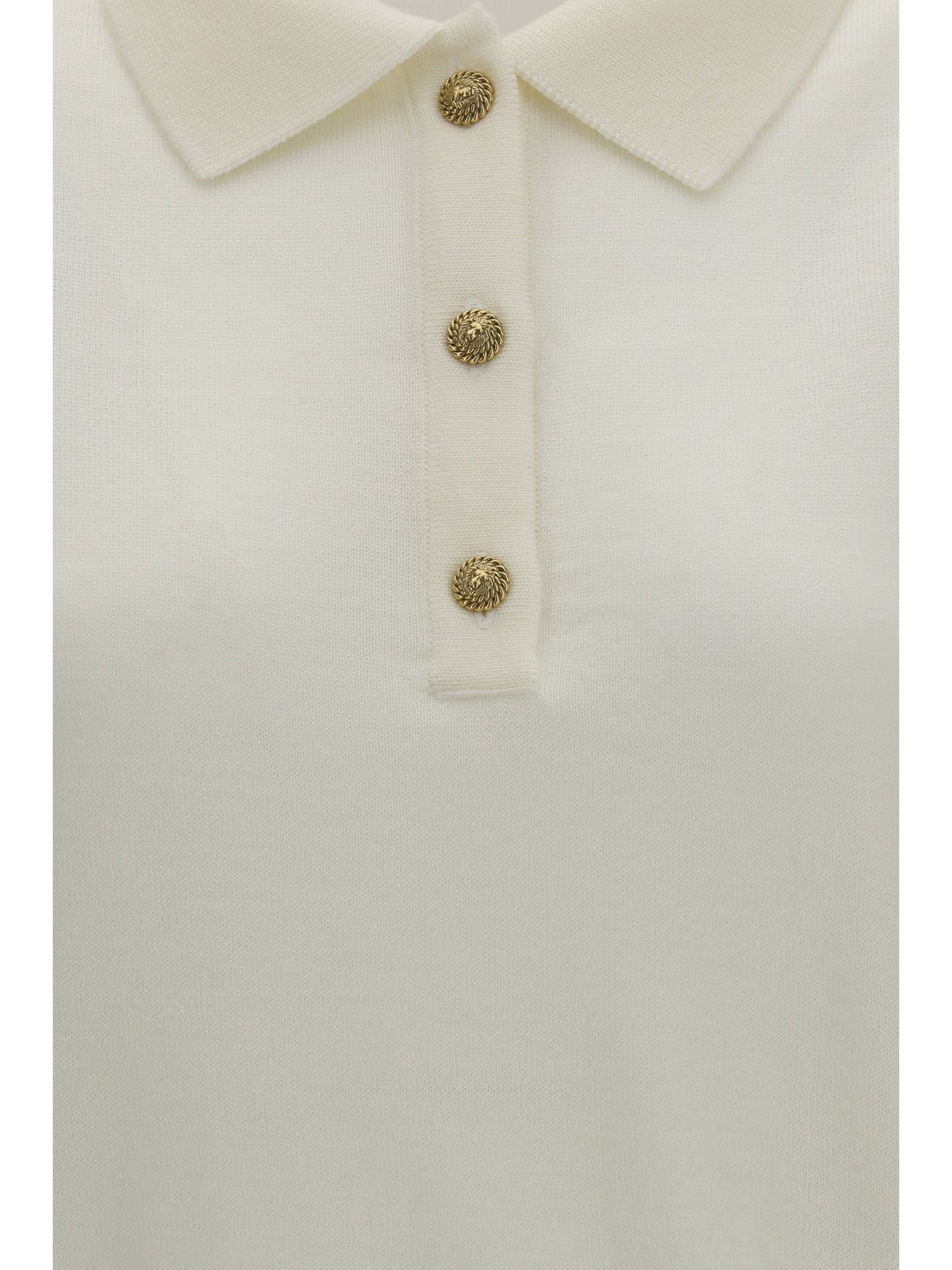 BALMAIN Wool Polo with vintage buttons