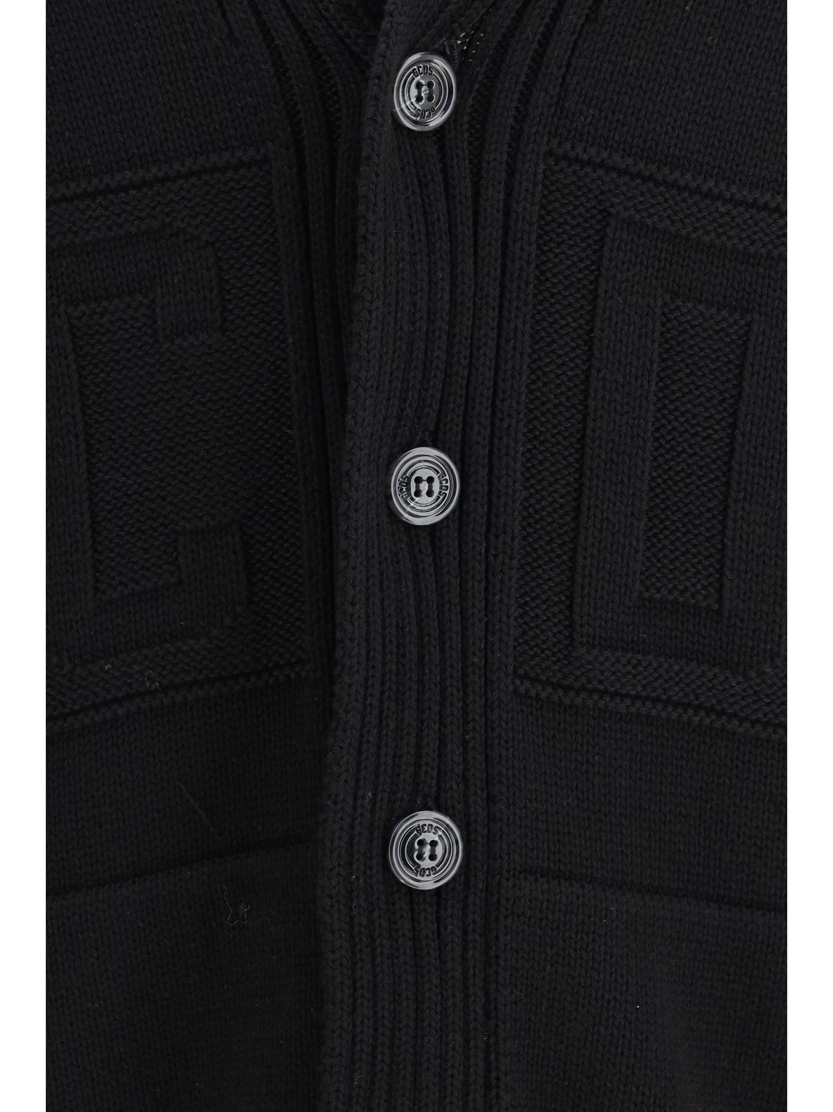 GCDS Knit Cardigan - Black/Black