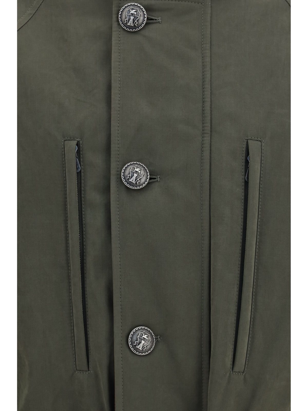 Brunello Cucinelli Belted waterproof Jacket - Military Green