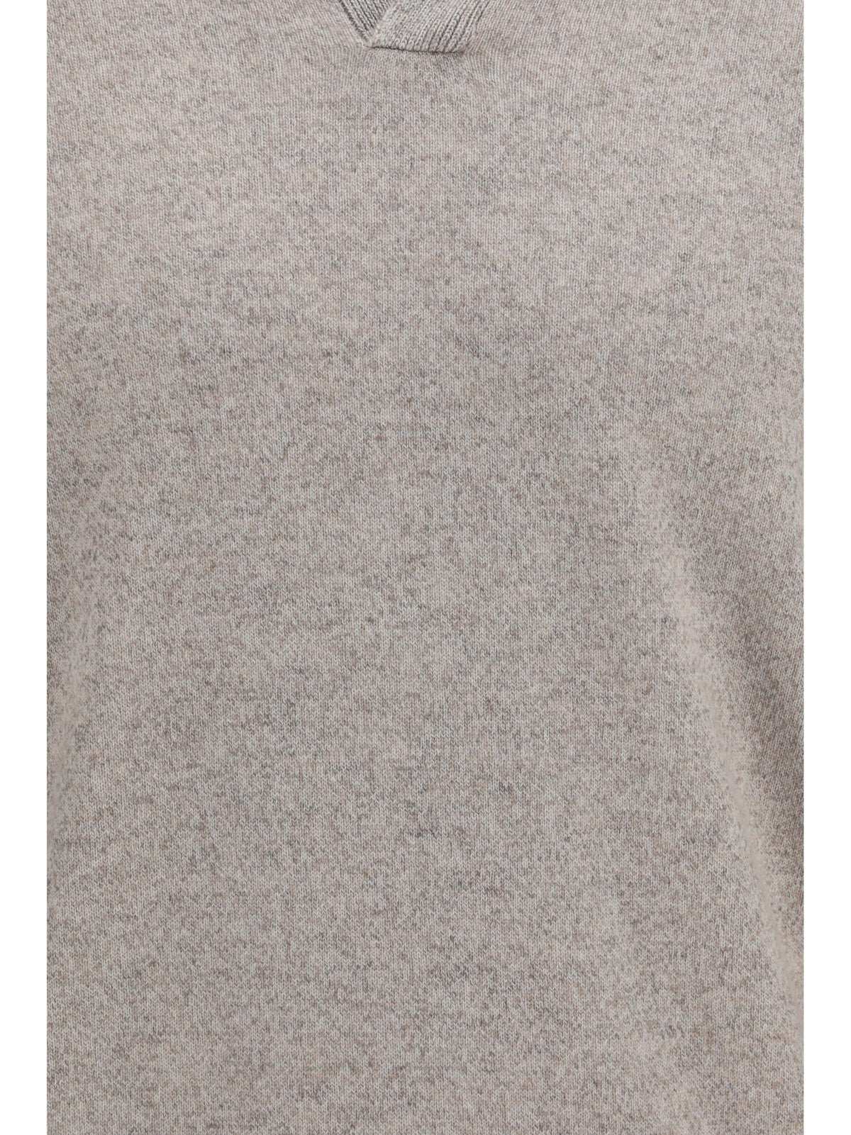Brunello Cucinelli Mouliné cashmere knit Polo - Roccia+Ciottolo