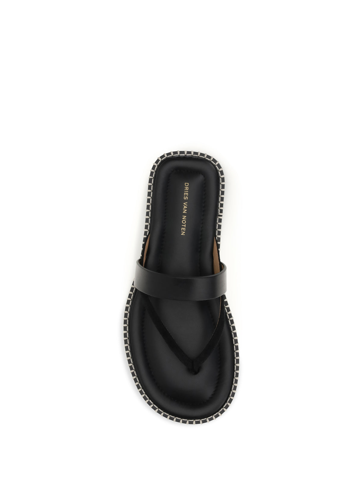 Dries Van Noten Slip-on leather Sandals with sequins - Black