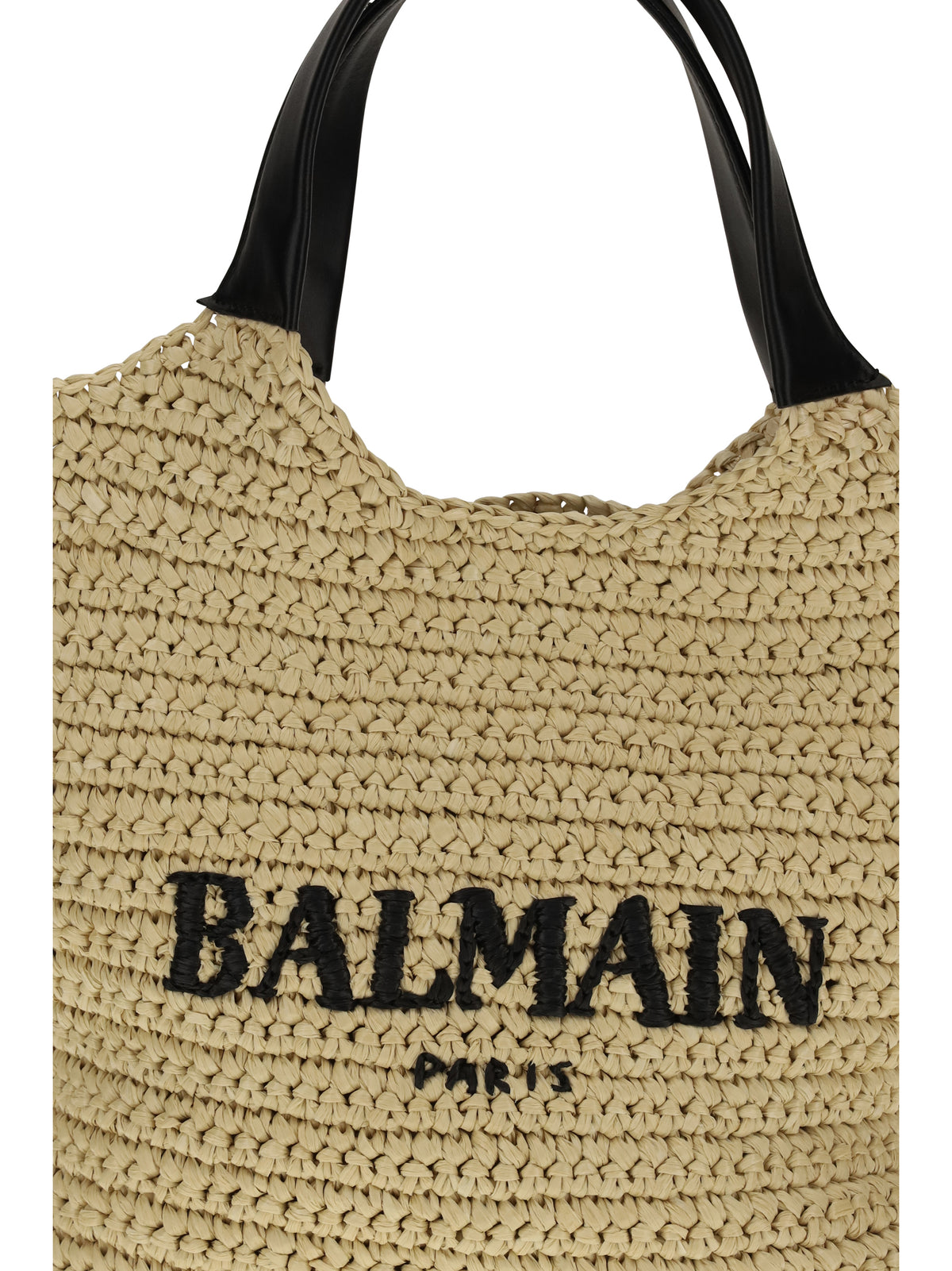 Balmain Mini crochet Tote Bag - Naturel / Noir