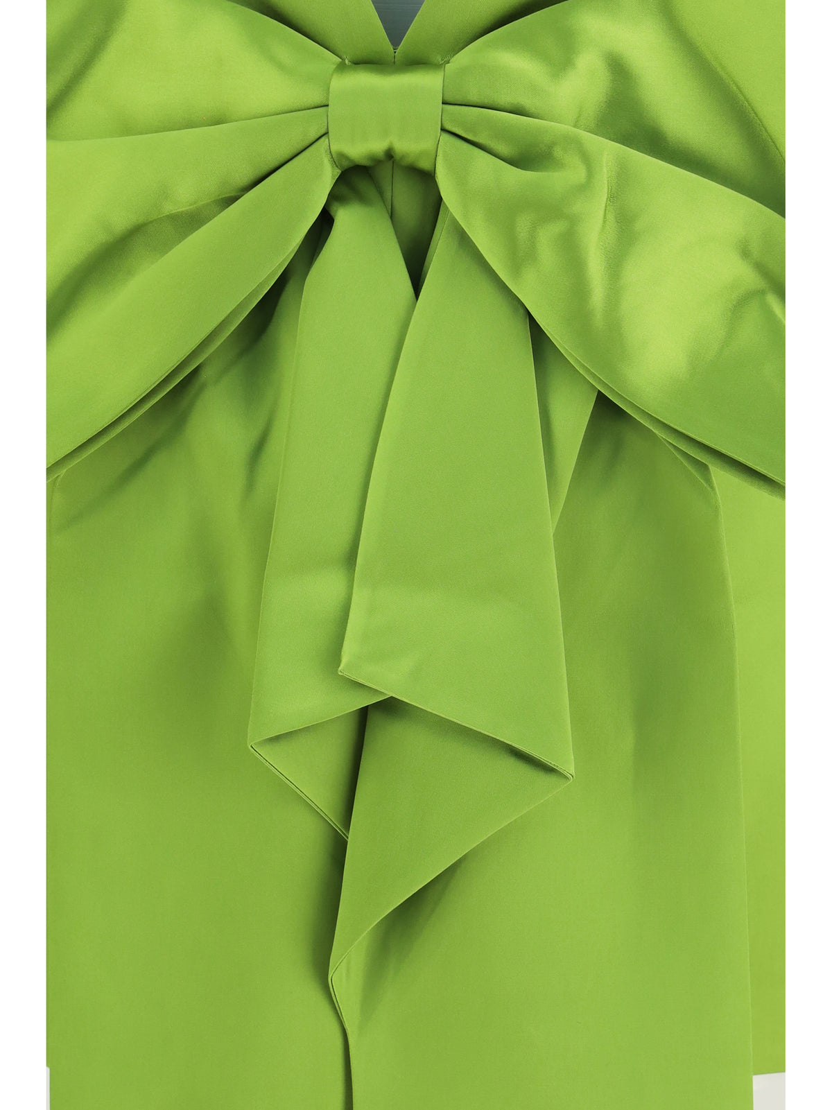 Self-Portrait Satin Dress with back bow - Green