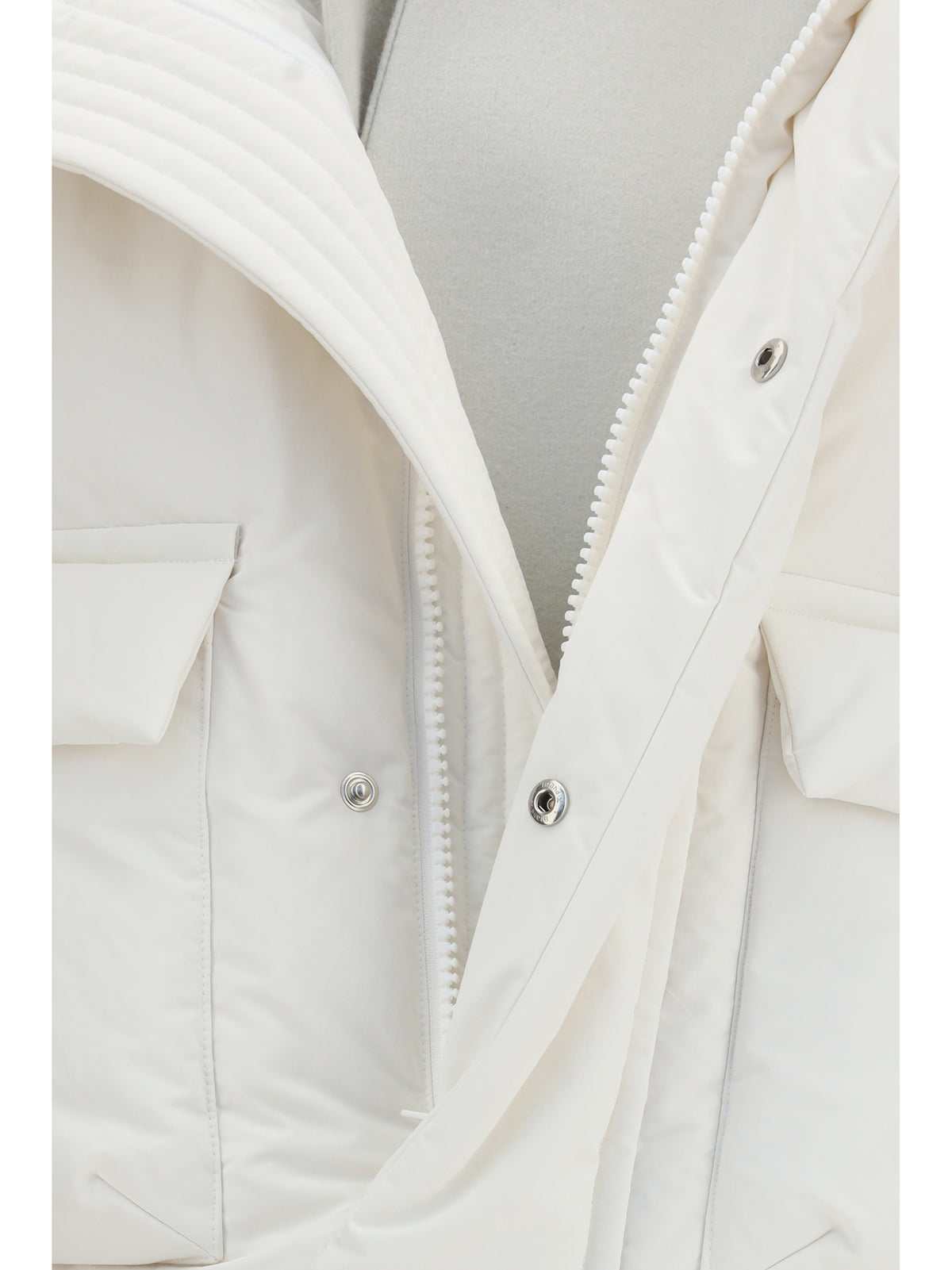 Sacai Double padded Jacket with zip closure - Off White×Ecru