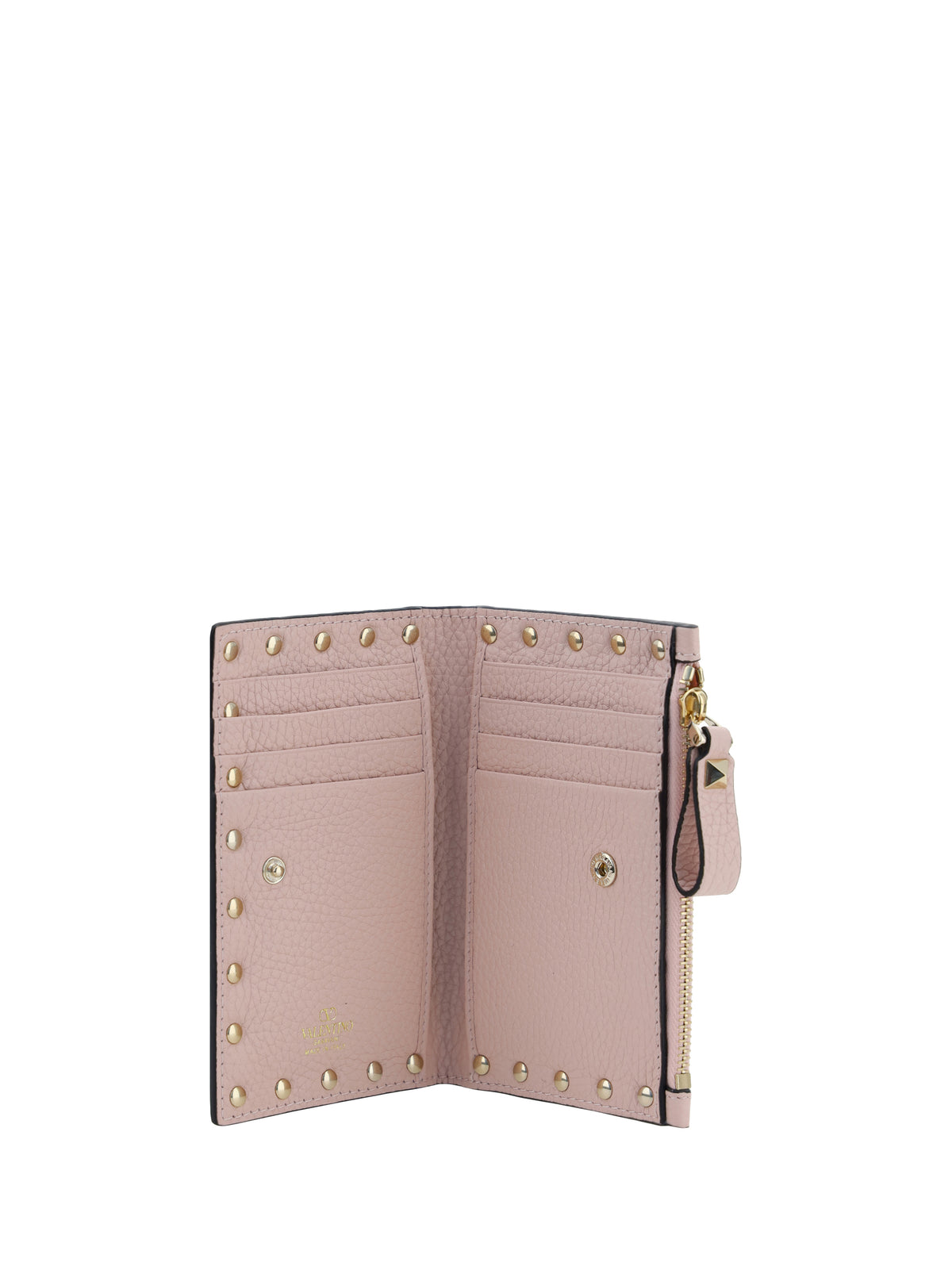 Valentino Garavani Rockstud zip Card Holder - Rose Quartz