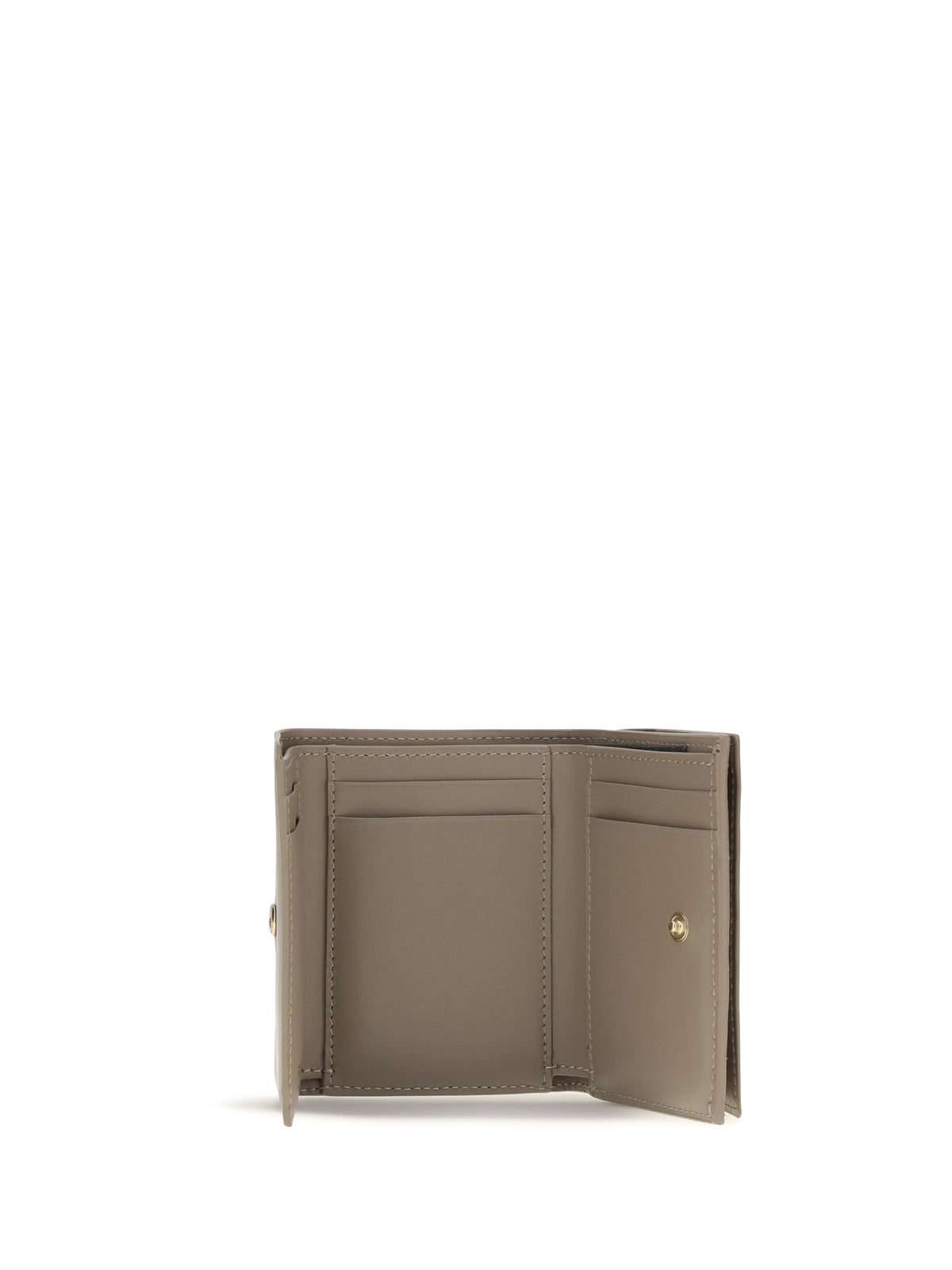 Fendi FF mini trifold leather Wallet - Tortora