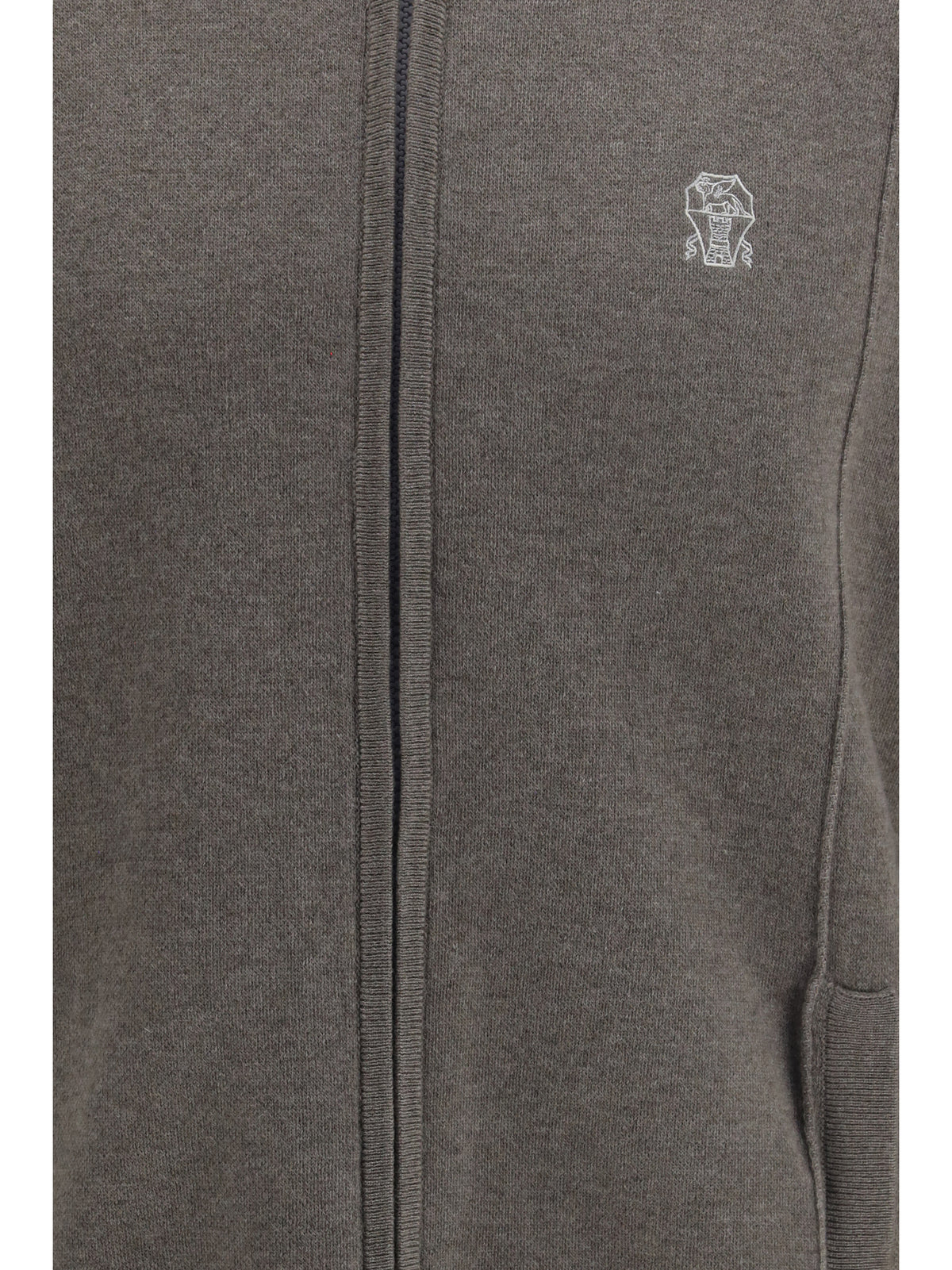 Brunello Cucinelli Double cashmere Cardigan with zip and logo - 9758+072