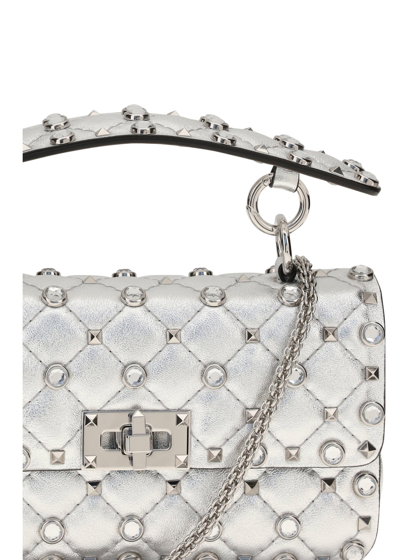 VALENTINO GARAVANI Rockstud Handbag in laminated leather