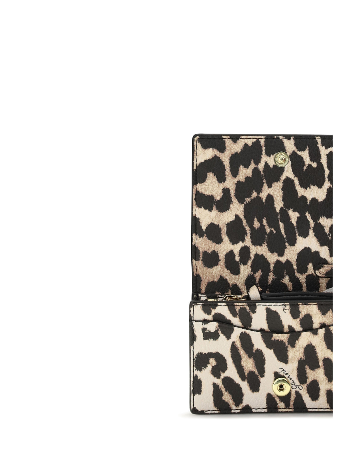 Ganni Bou animal print Card Holder - Almond Milk