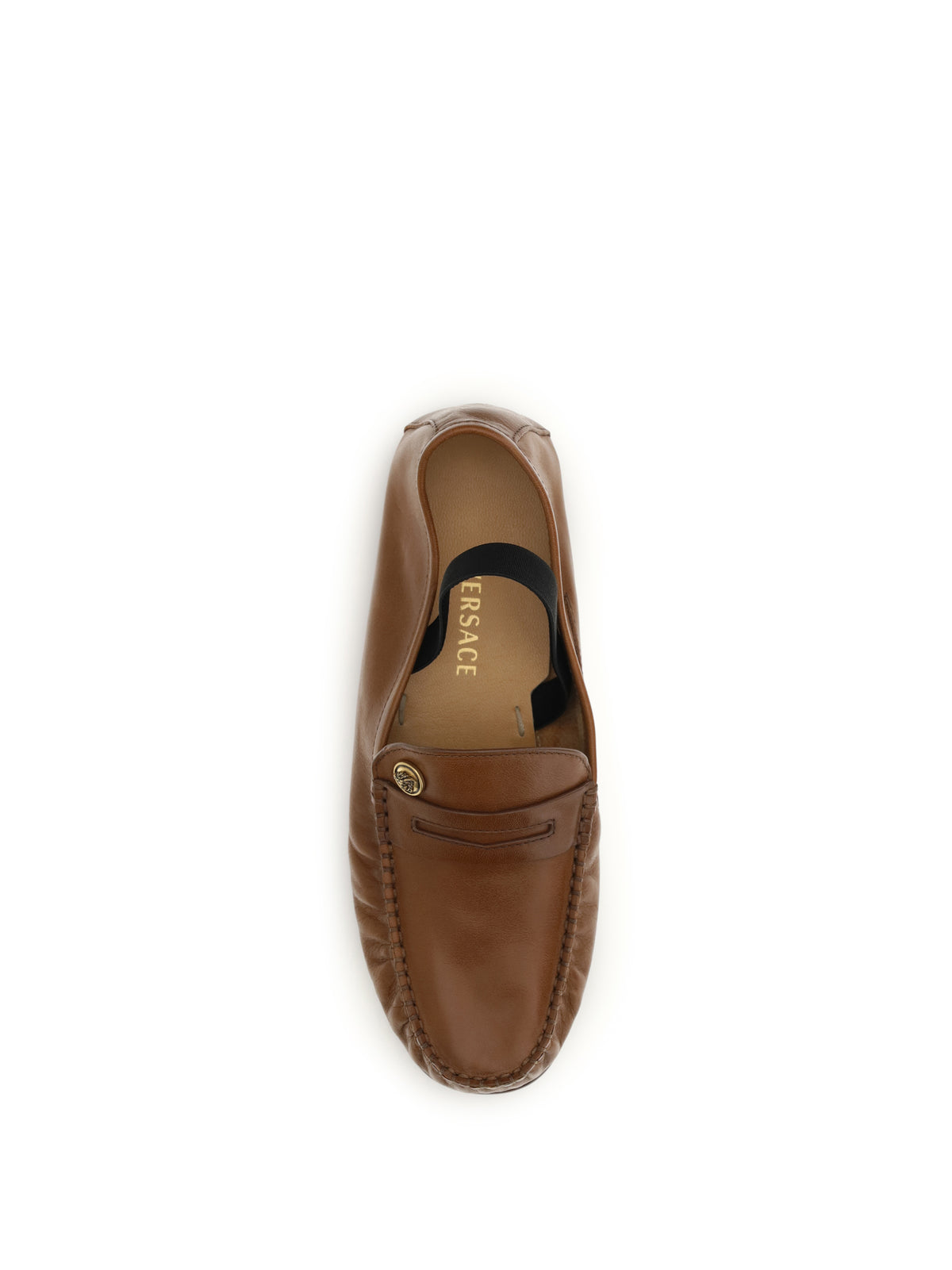 Versace Leather Loafers - Rovere/Gold