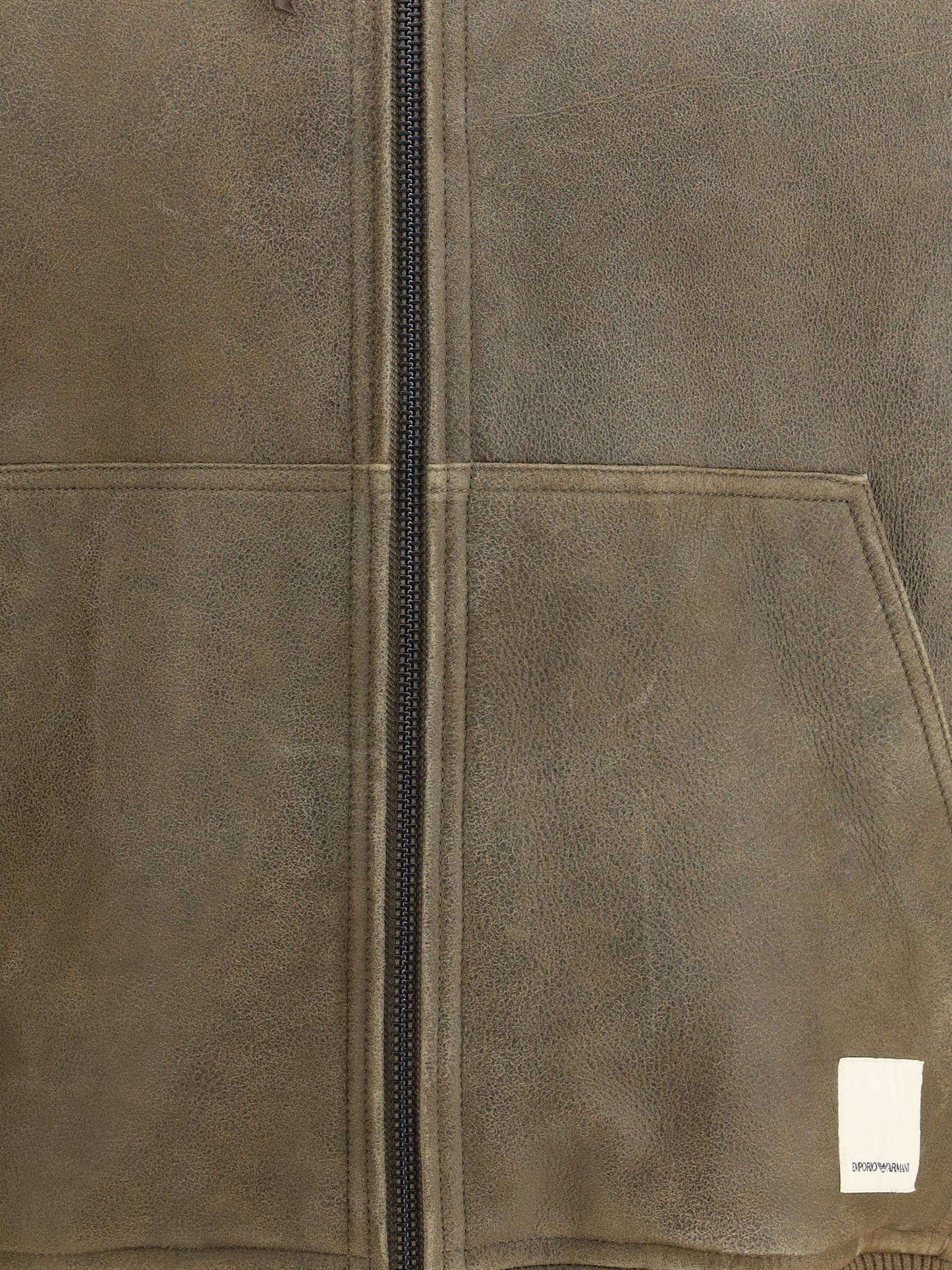 EMPORIO ARMANI Leather bomber Jacket
