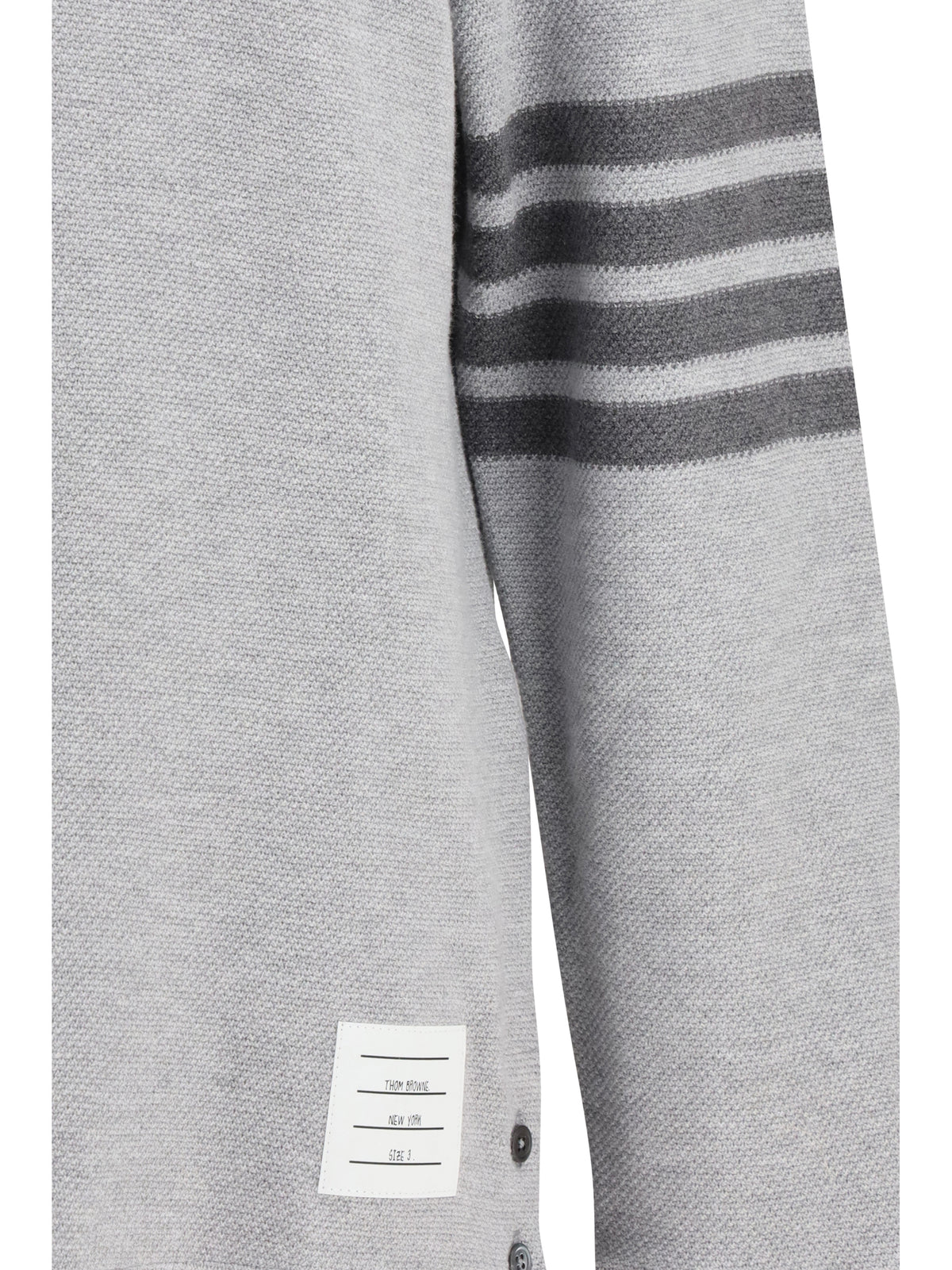 Thom Browne Piqué long-sleeve Polo - Pale Grey