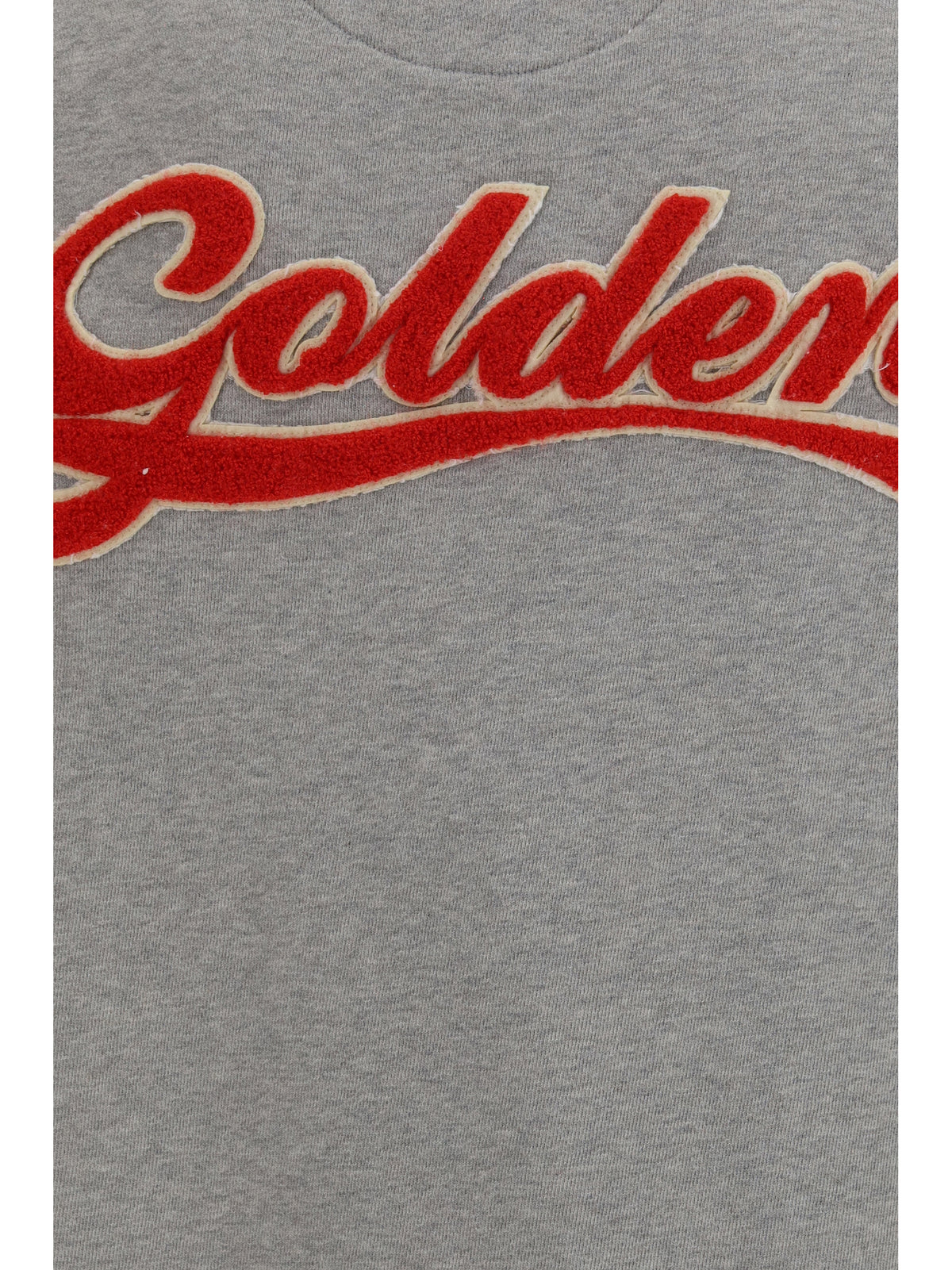 Golden Goose Oversized Crewneck Sweater with lettering on the back - Alluminium Melange Gray