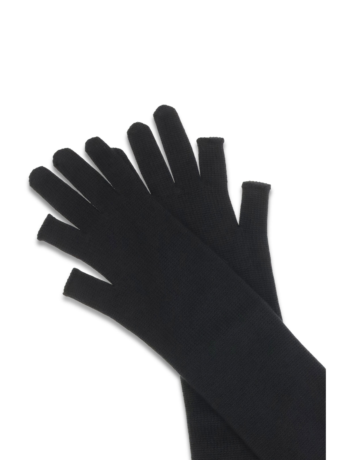 Rick Owens Long fingerless wool Gloves - Black
