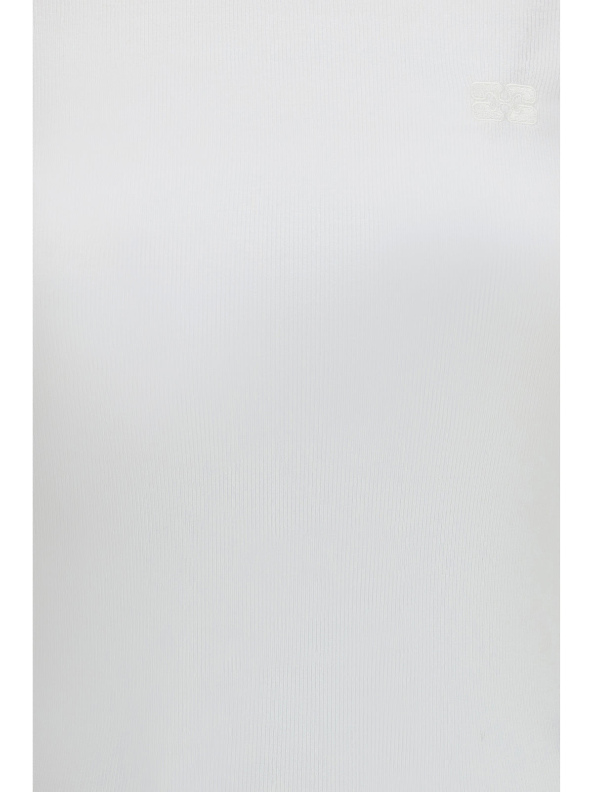 Ganni Ribbed cotton T-shirt - White