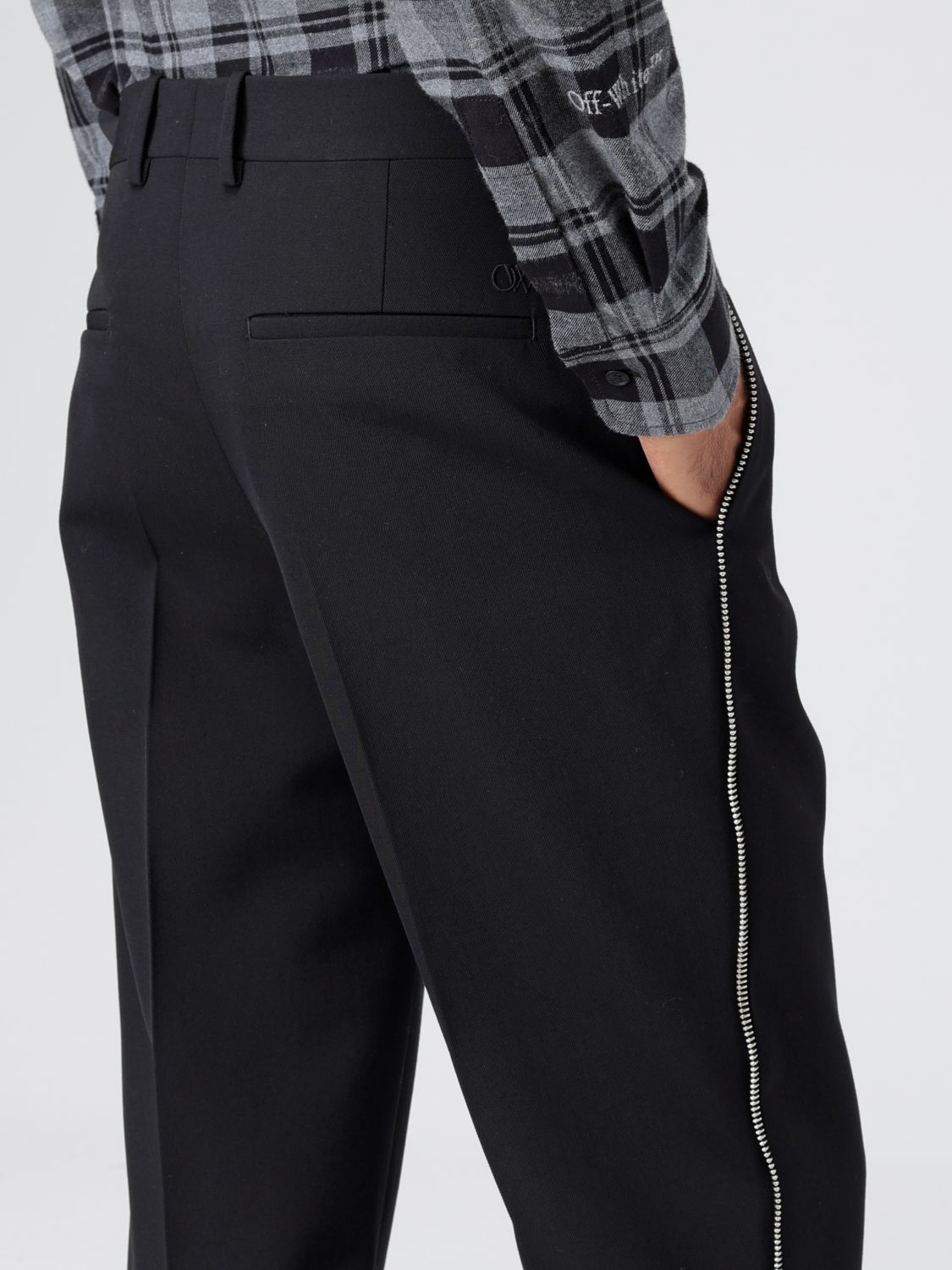 Off White Pants Men Black