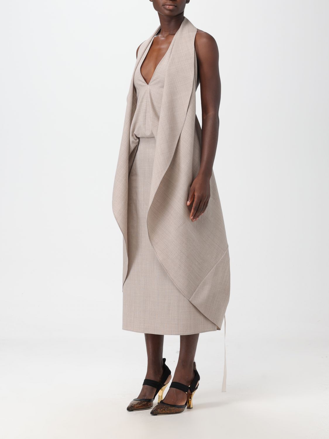 Fendi Dress Woman Beige