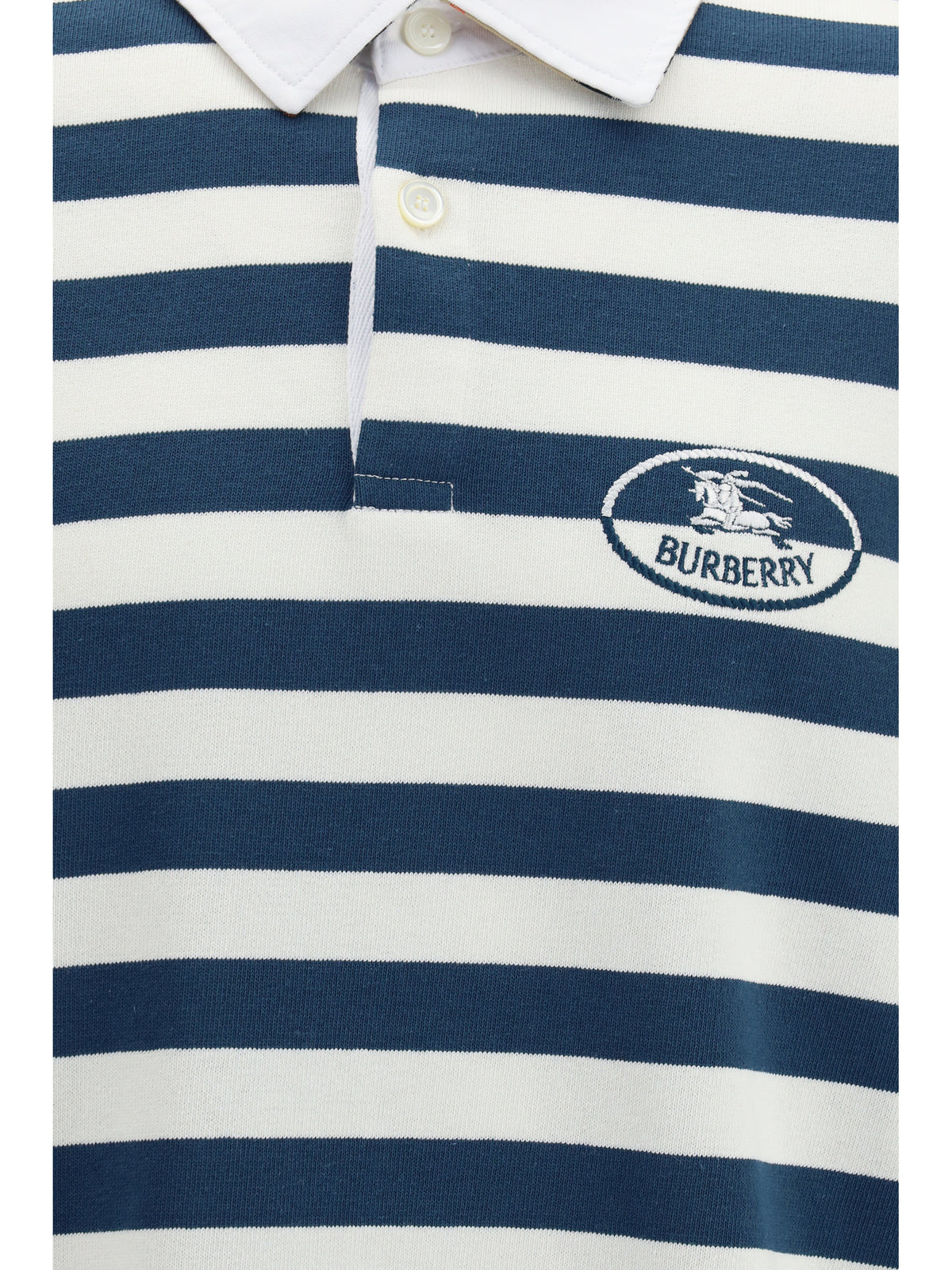 Burberry Striped long-sleeve cotton Polo - Nickel Blue/Cotton W