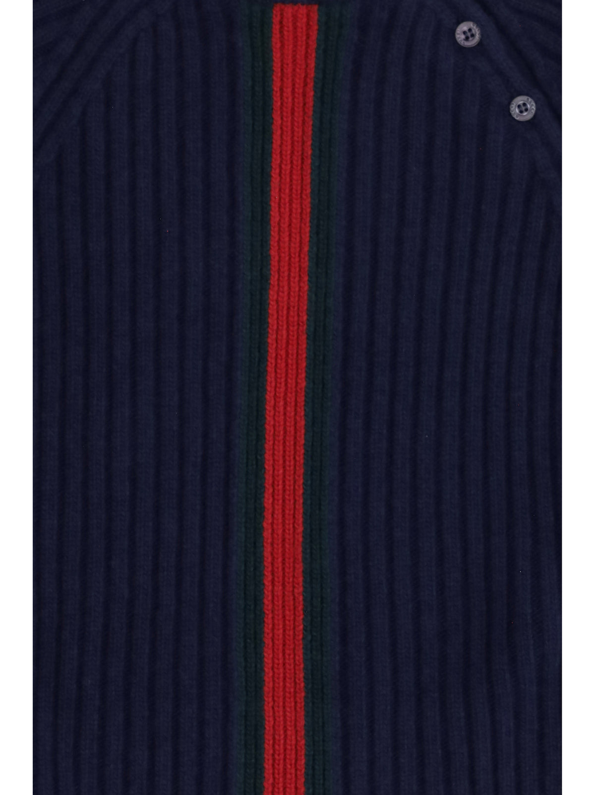Gucci Web stripe wool Sweater for Boy - Abyss Blue/Green/Red