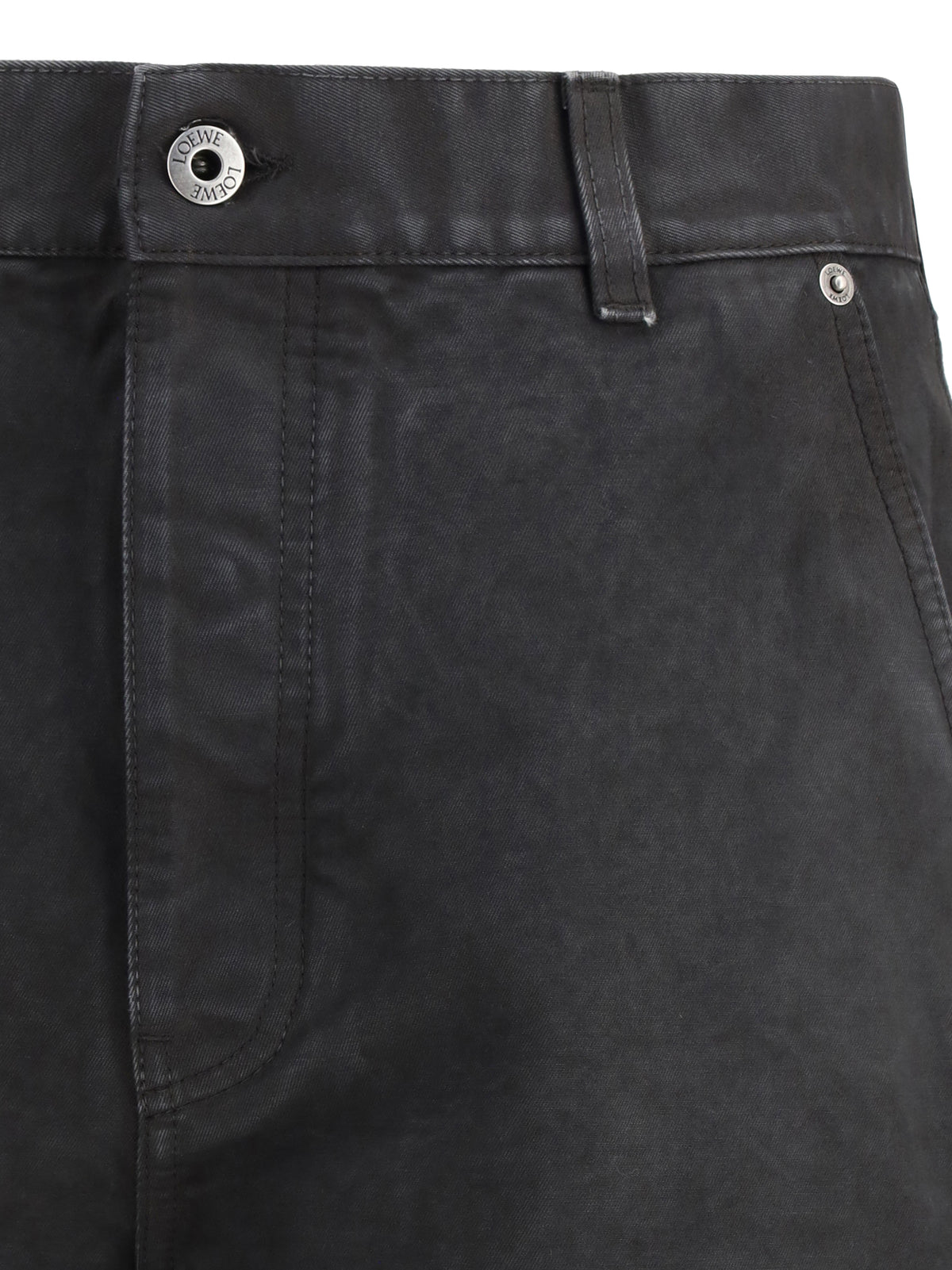 Loewe Baggy Jeans with a decorative single belt detail - Anthracite